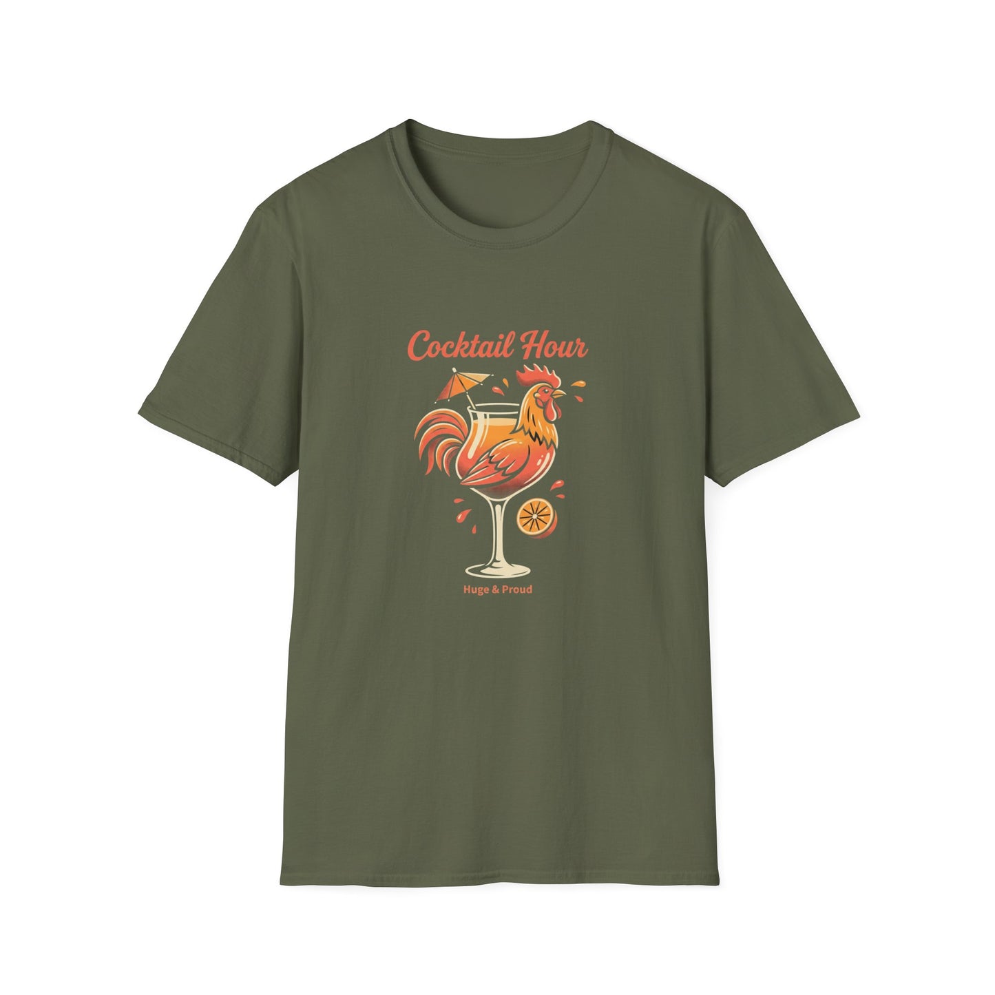 Cocktail Hour Rooster T-Shirt — Funny Bar & Happy Hour Graphic Tee