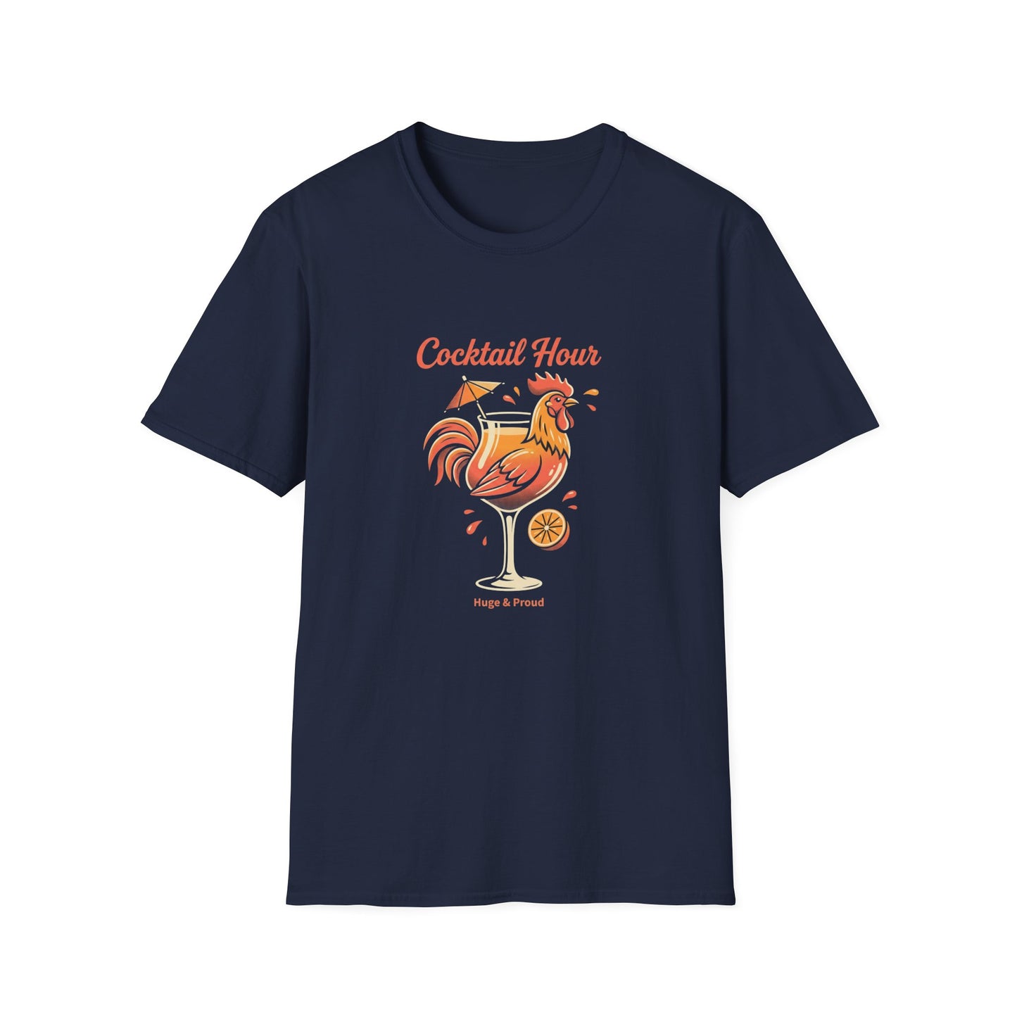 Cocktail Hour Rooster T-Shirt — Funny Bar & Happy Hour Graphic Tee