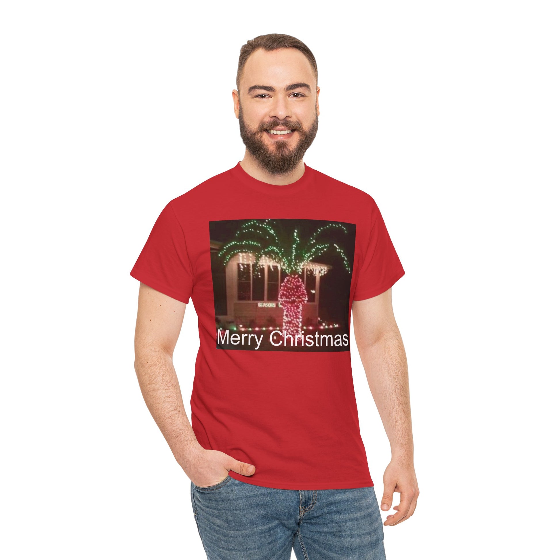 Christmas Lights Tee — 'Merry Christmas' Holiday Graphic T-Shirt Printify