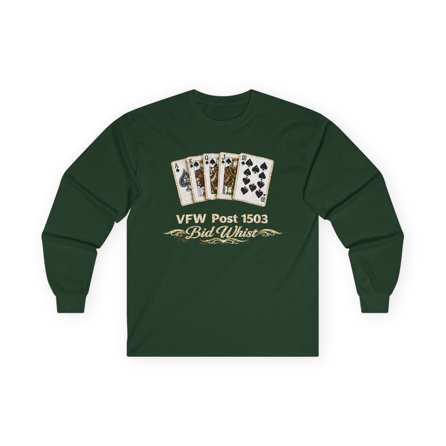 VFW Post 1509 Poker Aces Long Sleeve Tee — Veterans Card Game Shirt