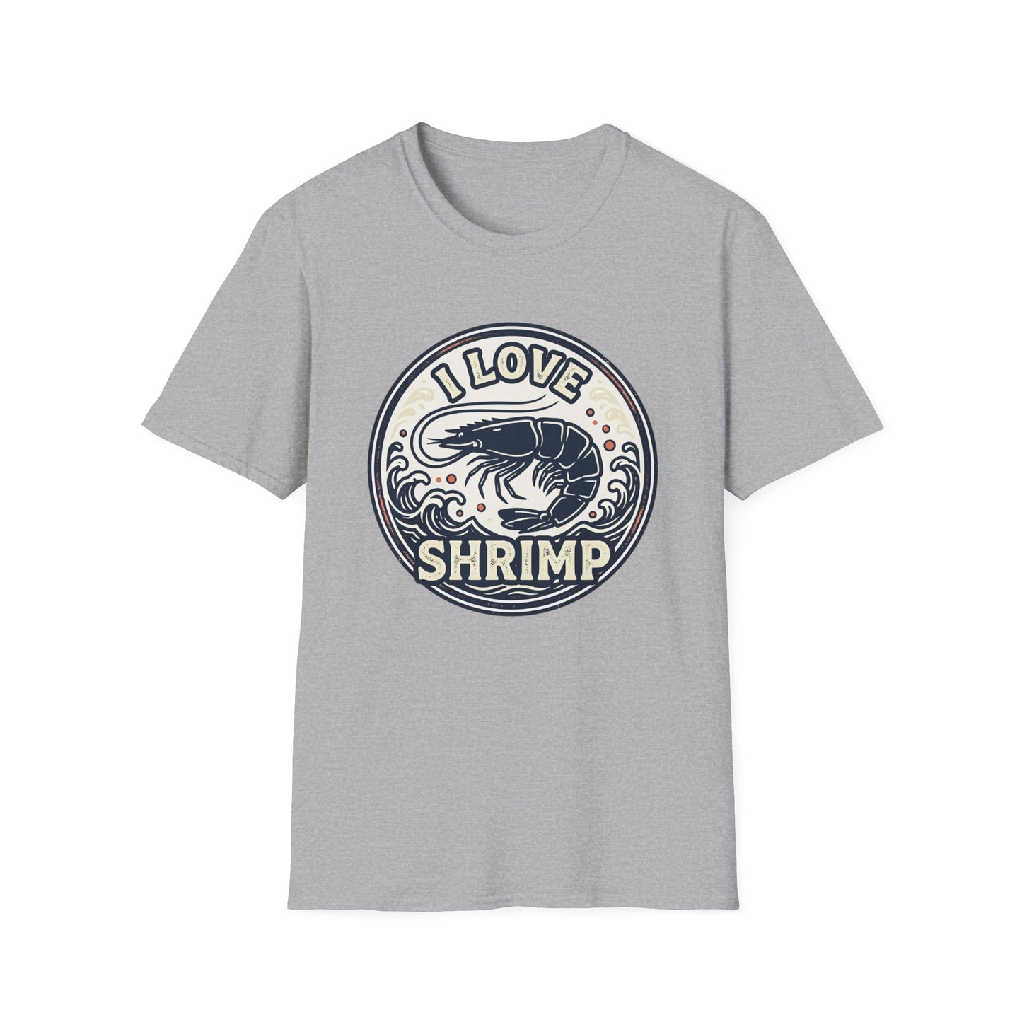 I Love Shrimp T-Shirt — Retro Seafood Crew Tee