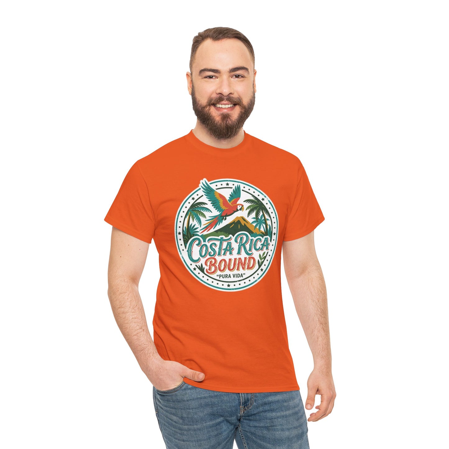 Costa Rica Bound T-Shirt — Tropical Parrot Travel Tee Printify