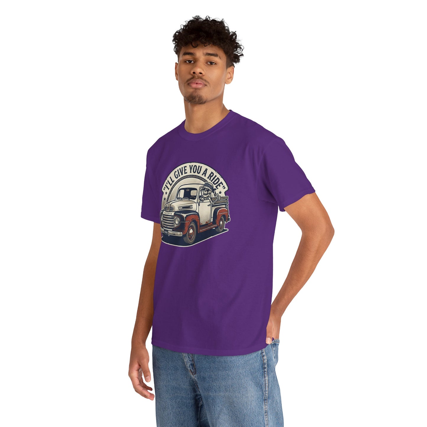 Vintage Pickup Truck T-Shirt — “I’ll Give You a Ride” Classic Retro Tee Printify