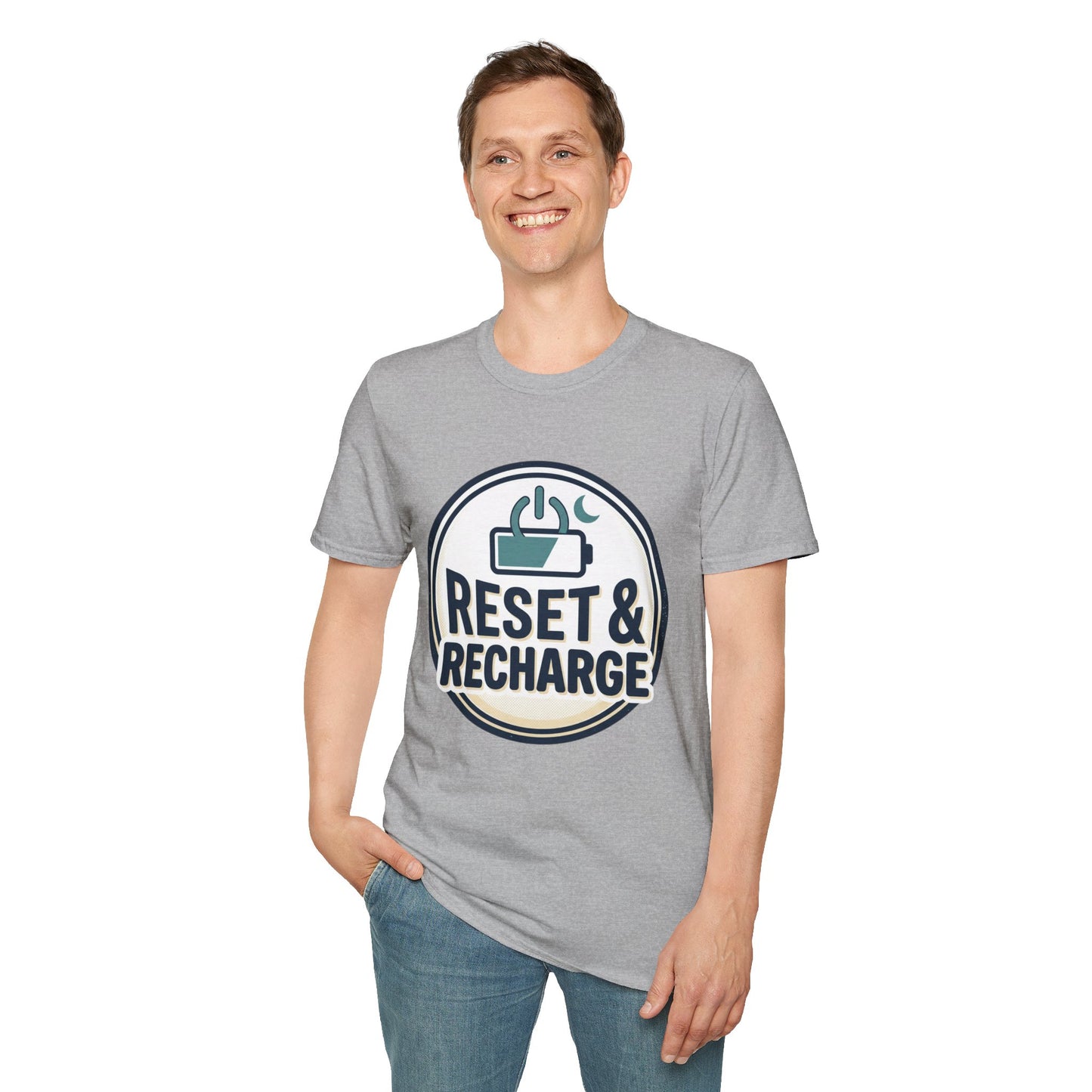 Reset & Recharge T-Shirt — Self-Care Relaxation Graphic Tee