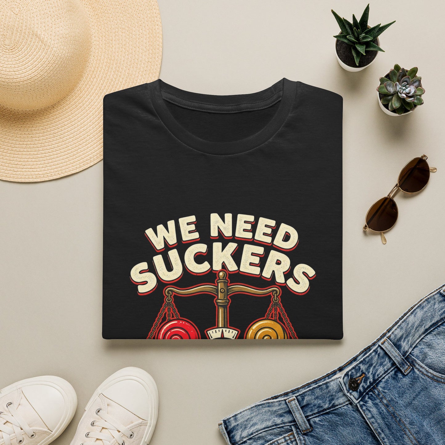 "We Need Suckers to Keep Things Balanced" Retro Candy Scale Tee