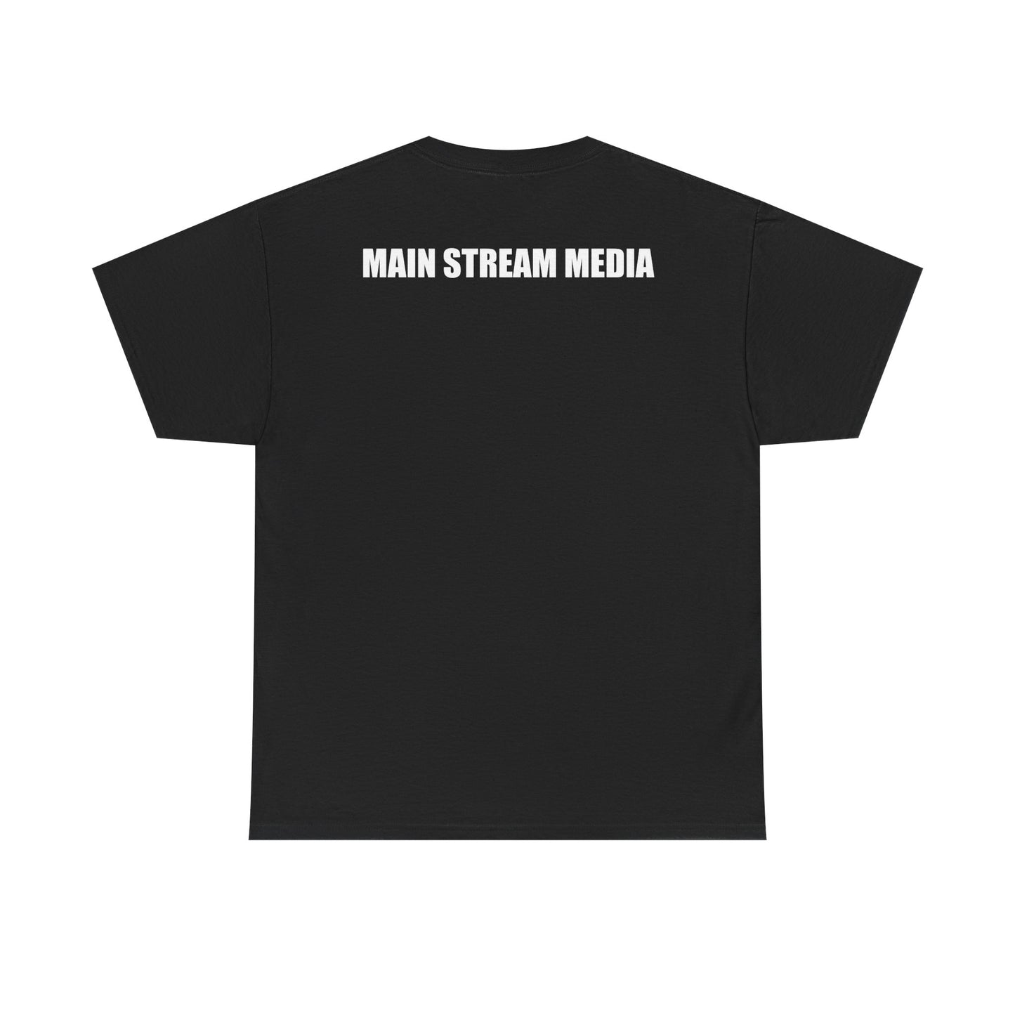 Main Stream Media Graphic Tee — Bold Statement Black T‑Shirt