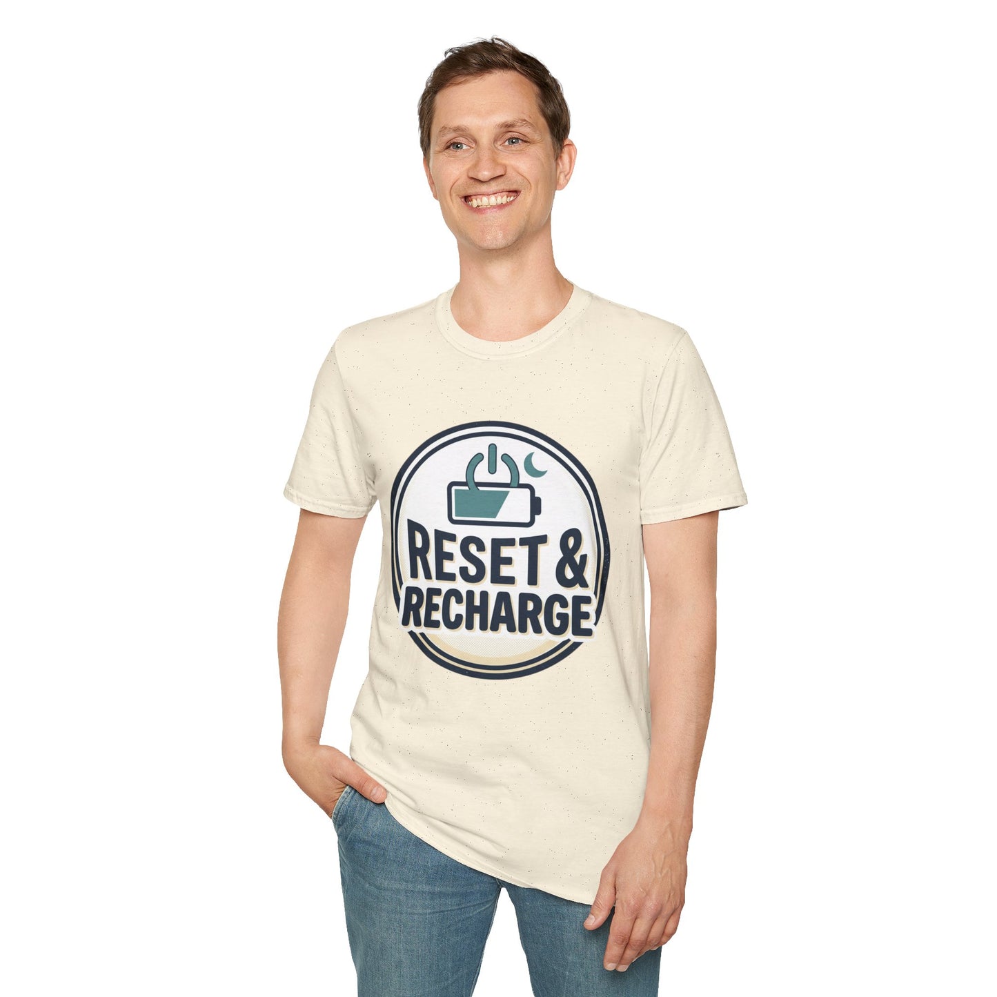 Reset & Recharge T-Shirt — Self-Care Relaxation Graphic Tee
