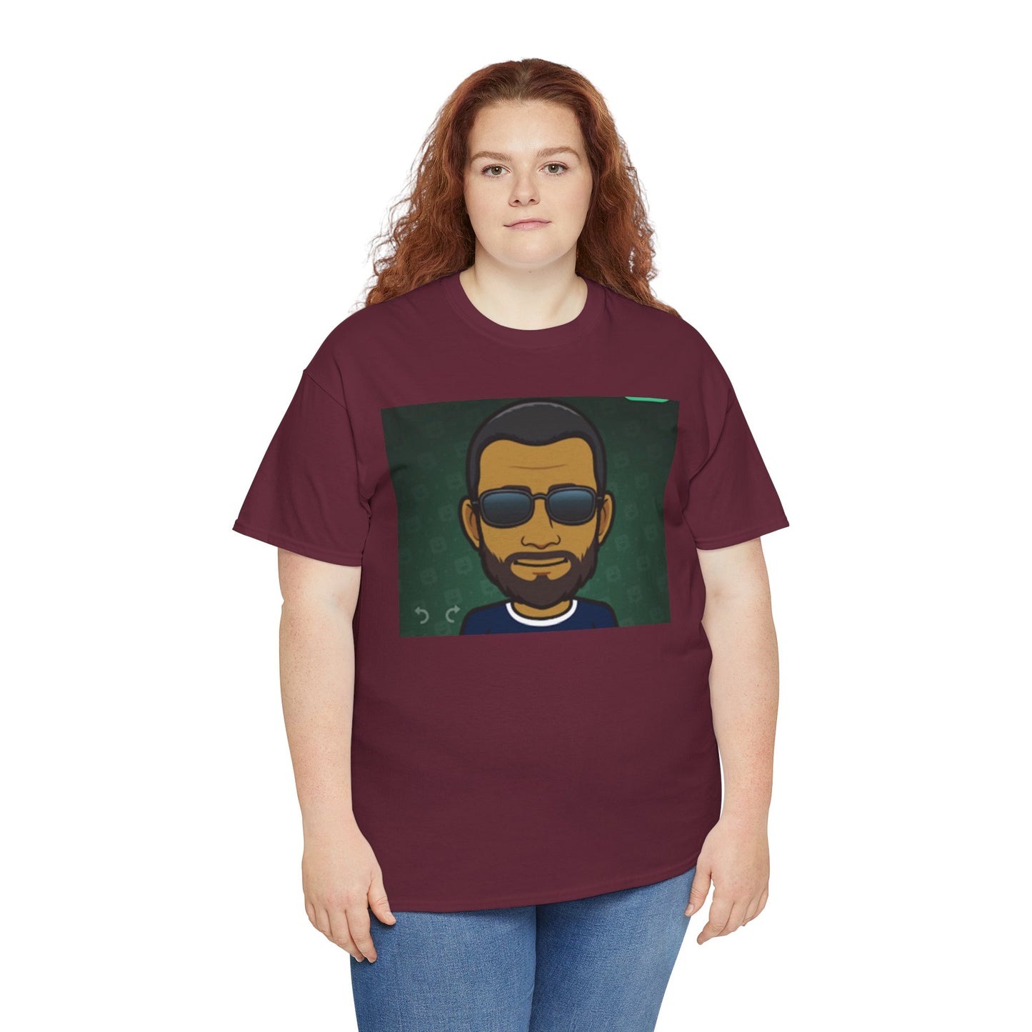 Bitmoji Portrait Tee — Cool Sunglasses Avatar Graphic T-Shirt Printify