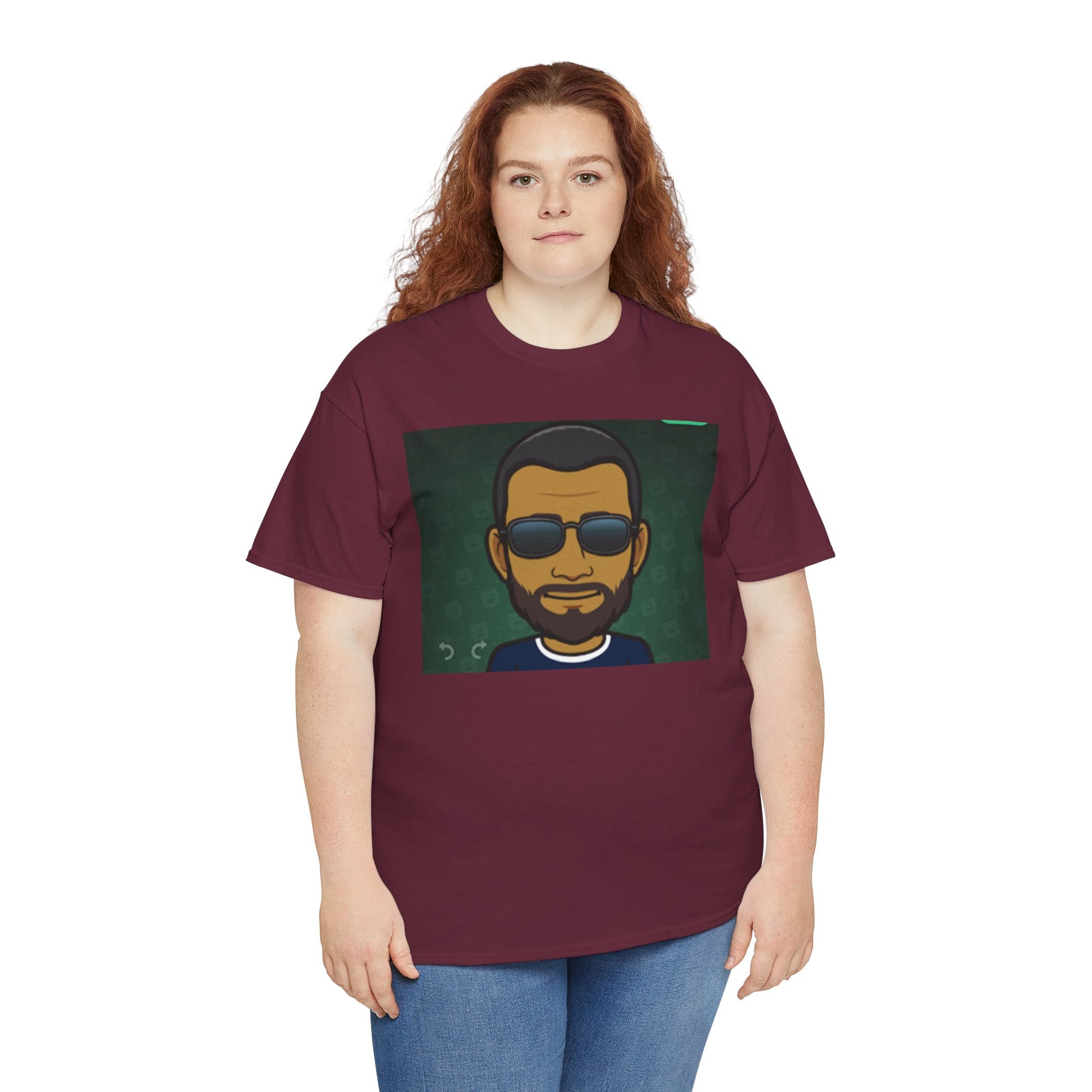 Bitmoji Portrait Tee — Cool Sunglasses Avatar Graphic T-Shirt Printify