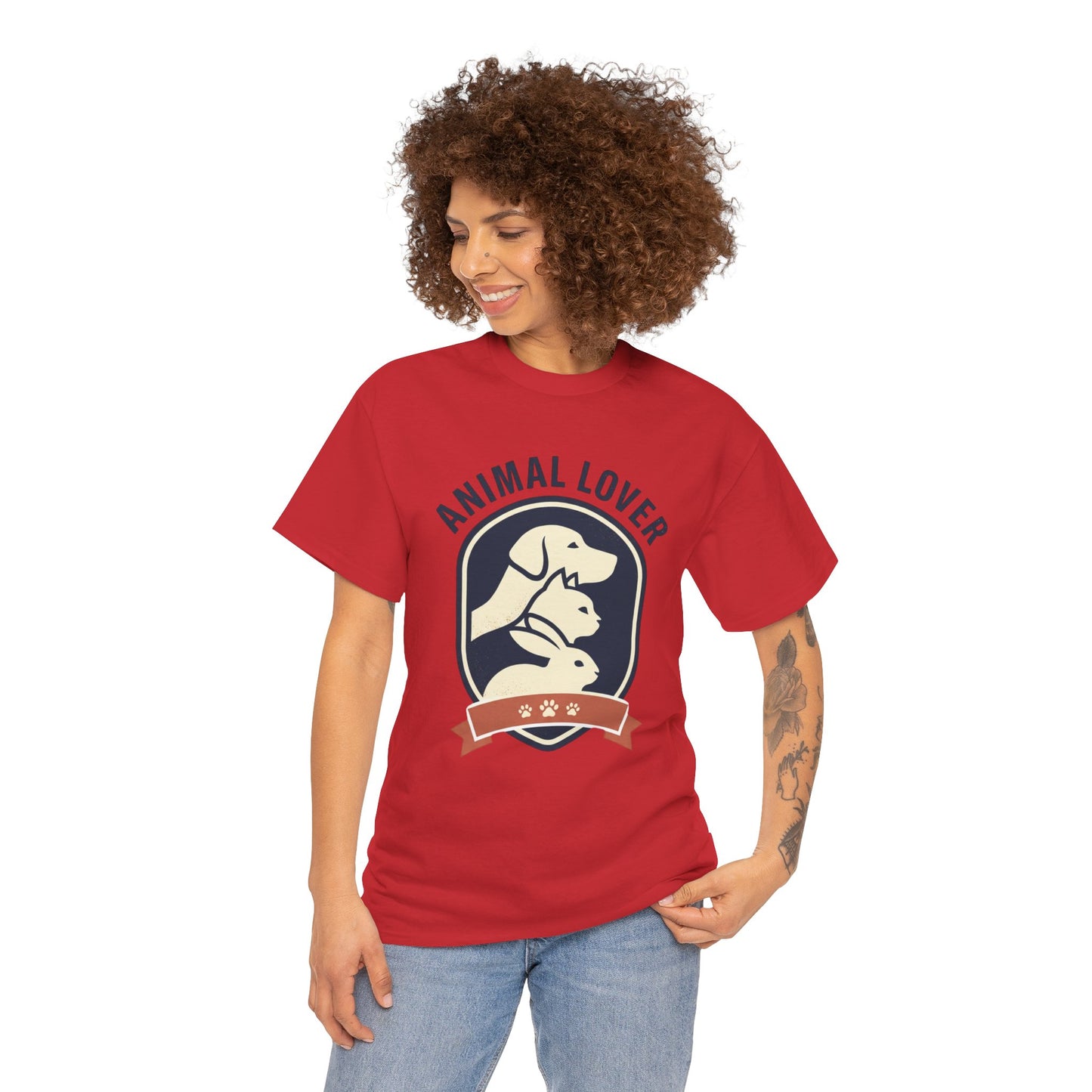 Animal Lover T-Shirt — Retro Pet Badge Tee (Dogs & Cats)