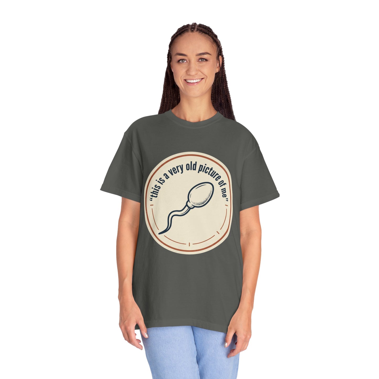 Vintage Sperm Graphic T-Shirt — "this is a very old picture of me"