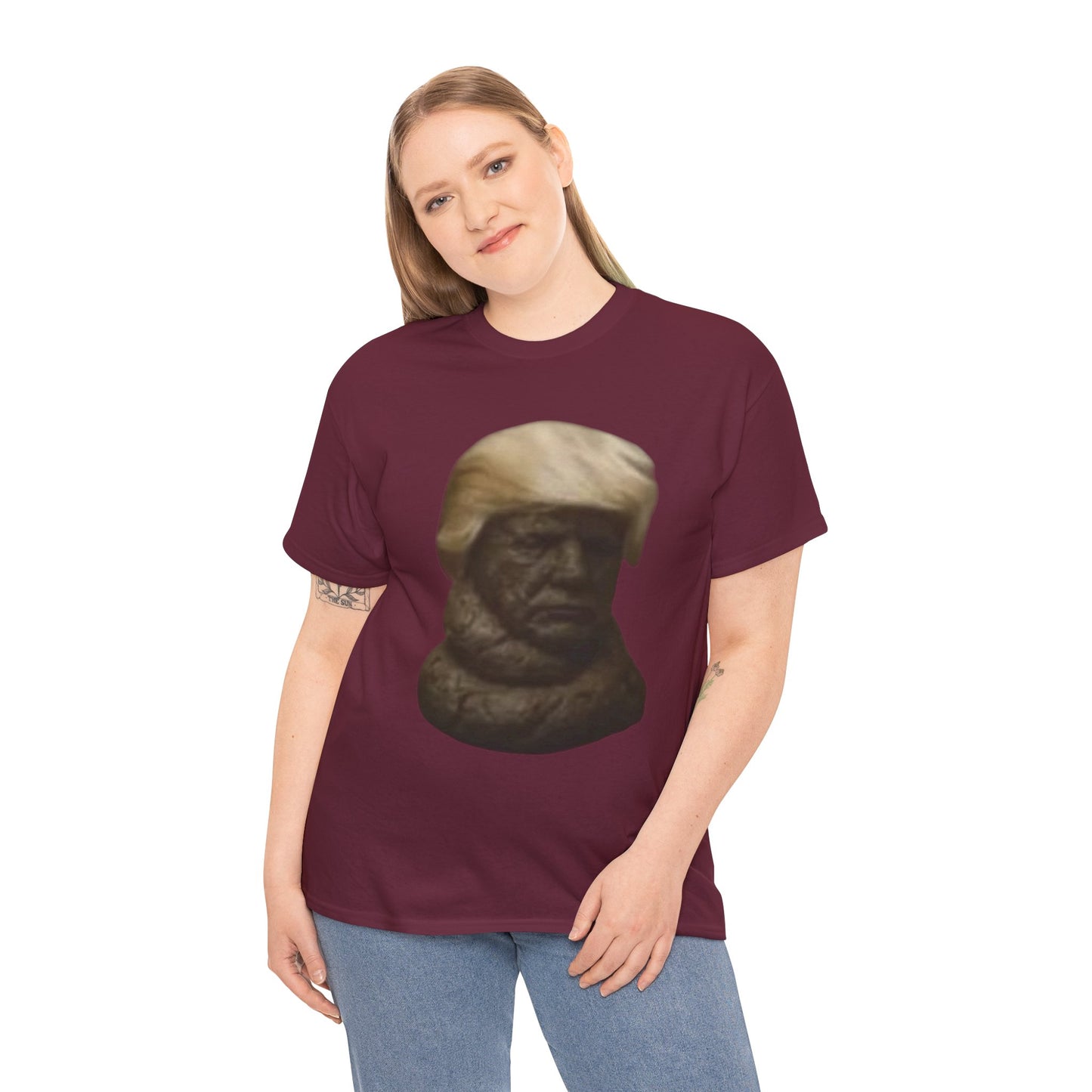 Graphic Tee — Bronze Bust Illustration T‑Shirt