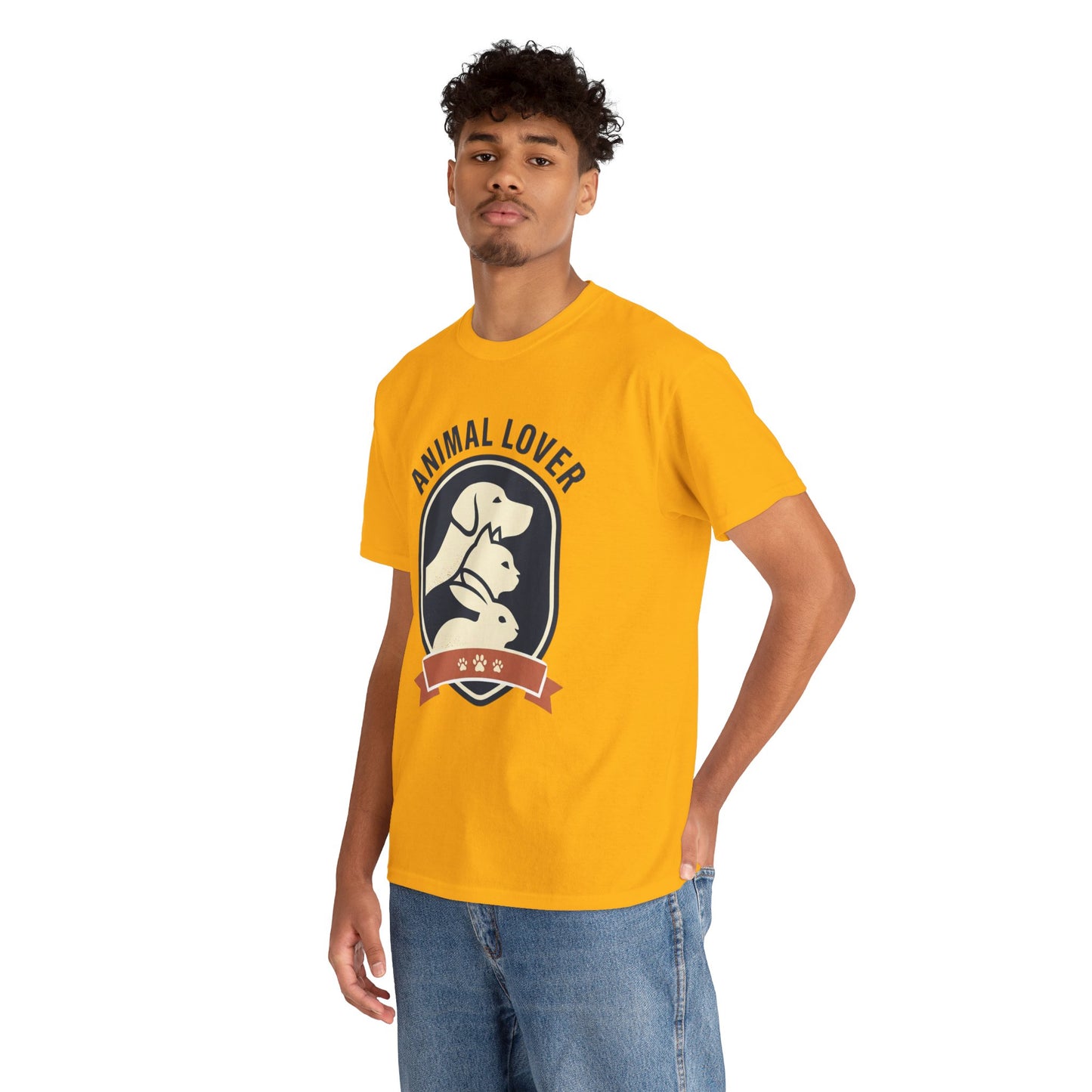 Animal Lover T-Shirt — Retro Pet Badge Tee (Dogs & Cats)