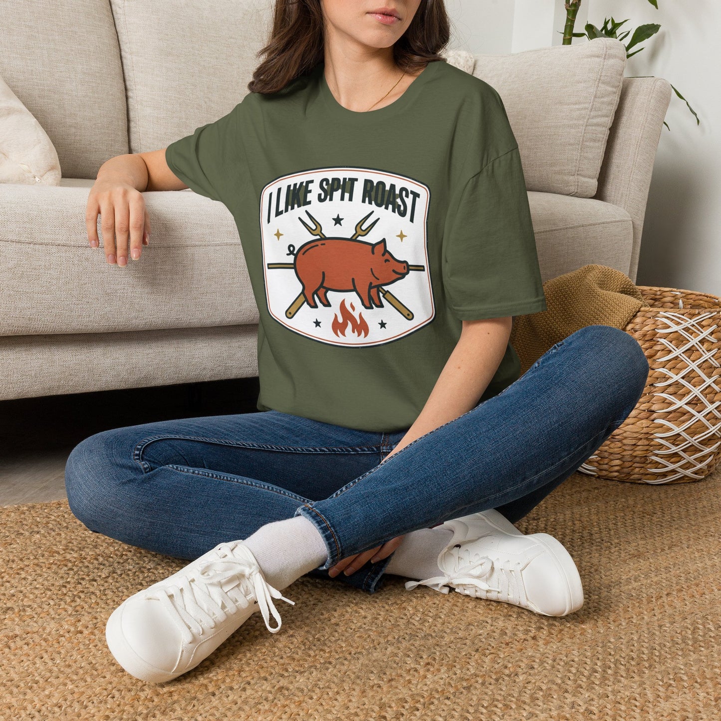 I Like Spit Roast T-Shirt — Retro BBQ Pig Tee for Grill Lovers
