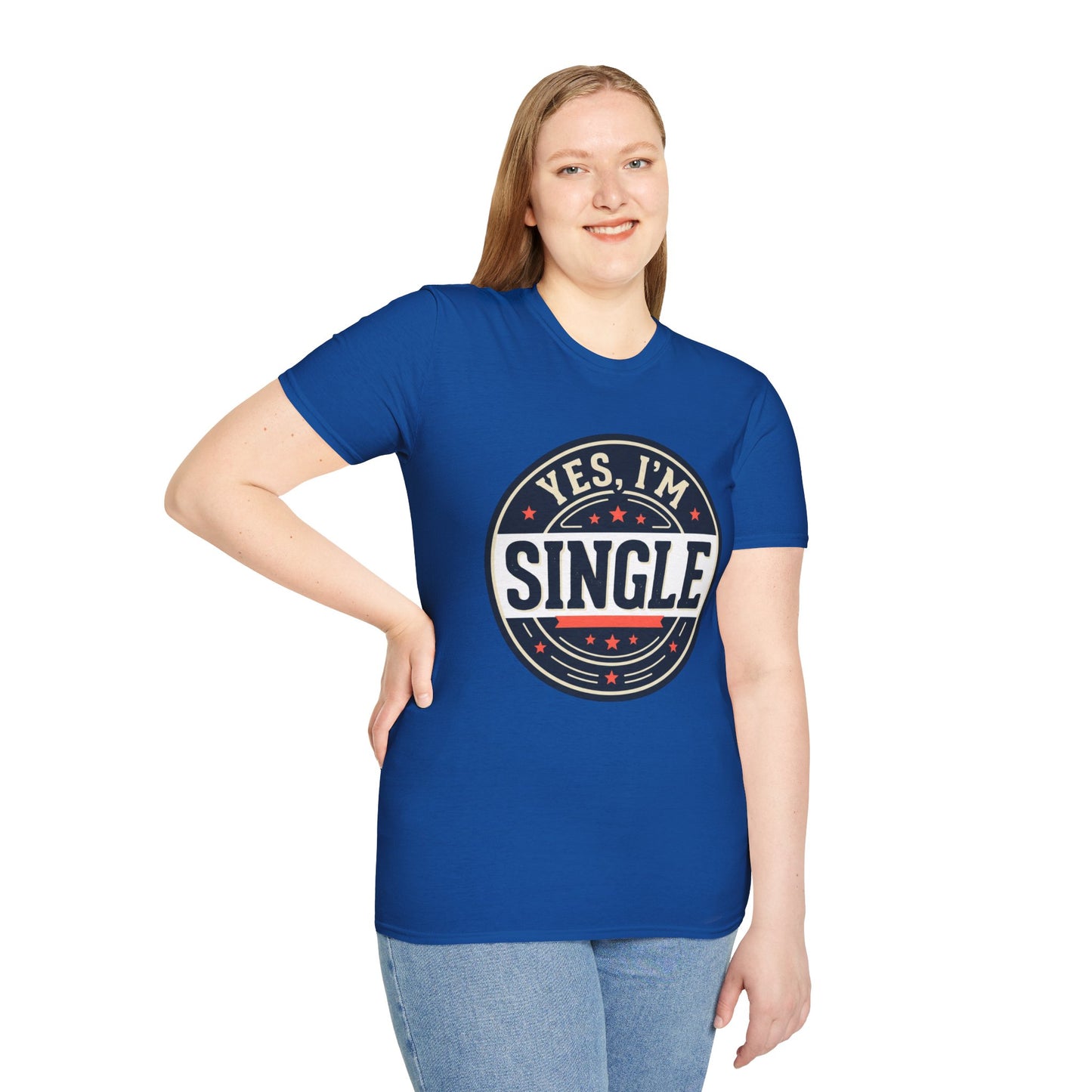"Yes, I’m Single" Graphic Tee - Single Badge T-Shirt