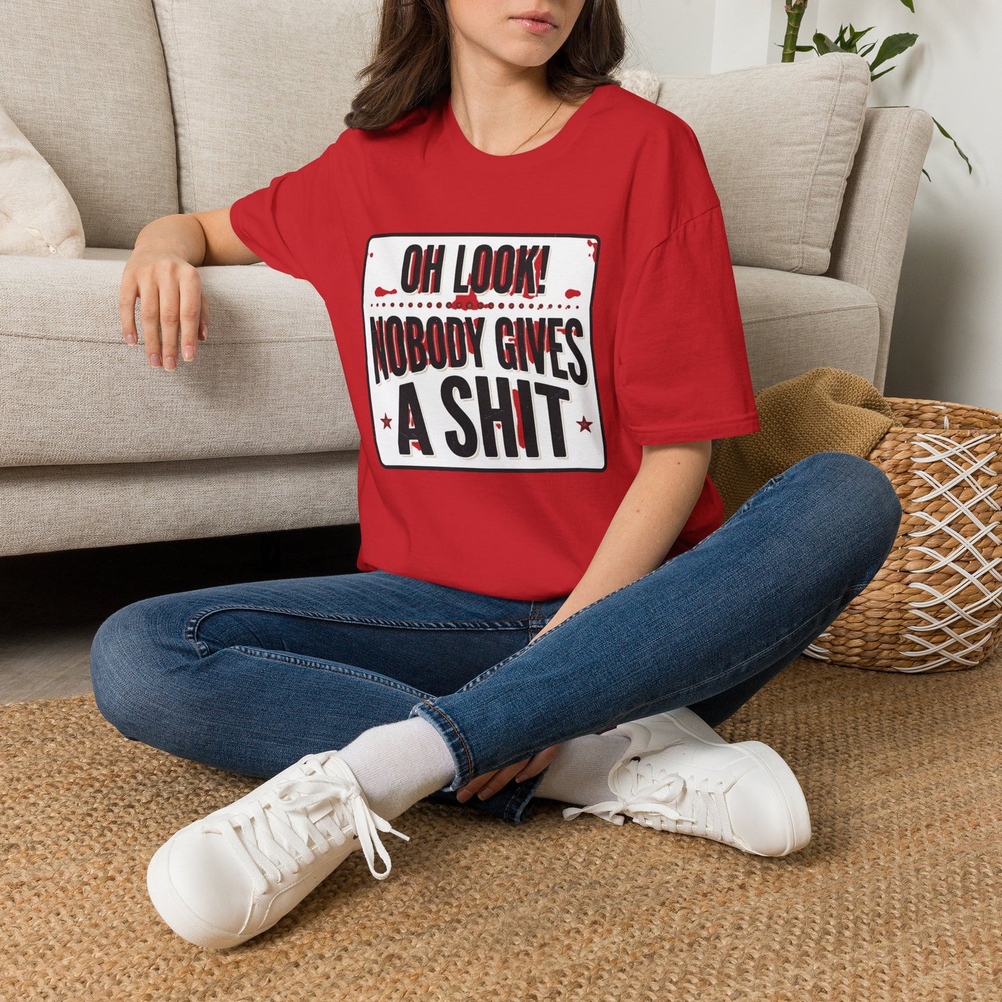 "Oh Look! Nobody Gives A Shit" Bold Funny Tee