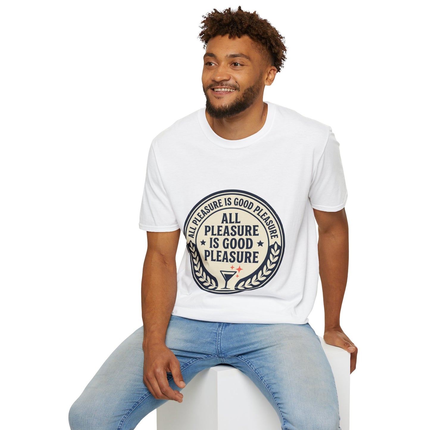 "All Pleasure Is Good Pleasure" Vintage Badge Tee