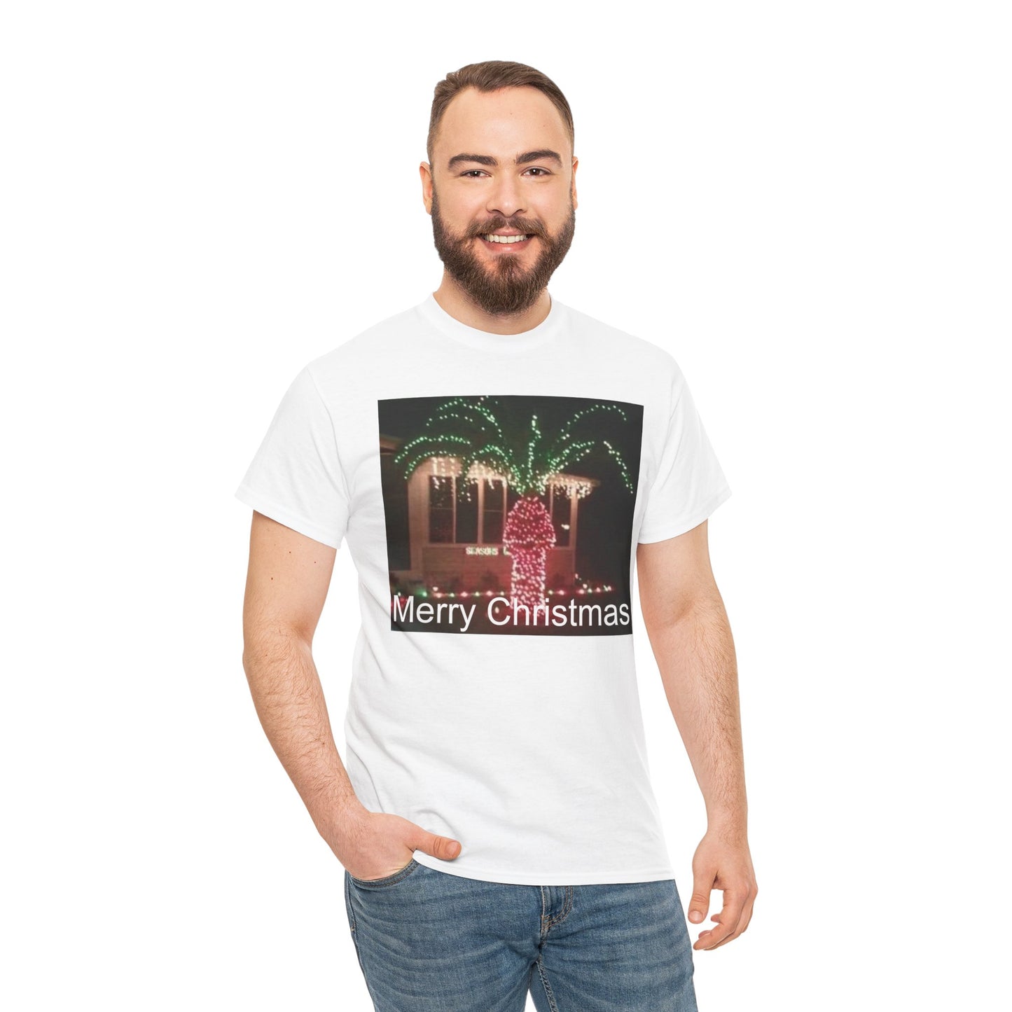 Christmas Lights Tee — 'Merry Christmas' Holiday Graphic T-Shirt Printify
