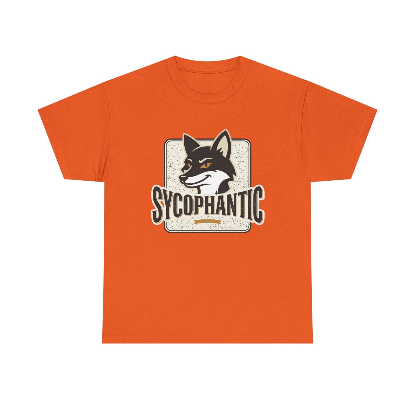 Sycophantic Fox Graphic Tee — Retro Animal Logo T-Shirt