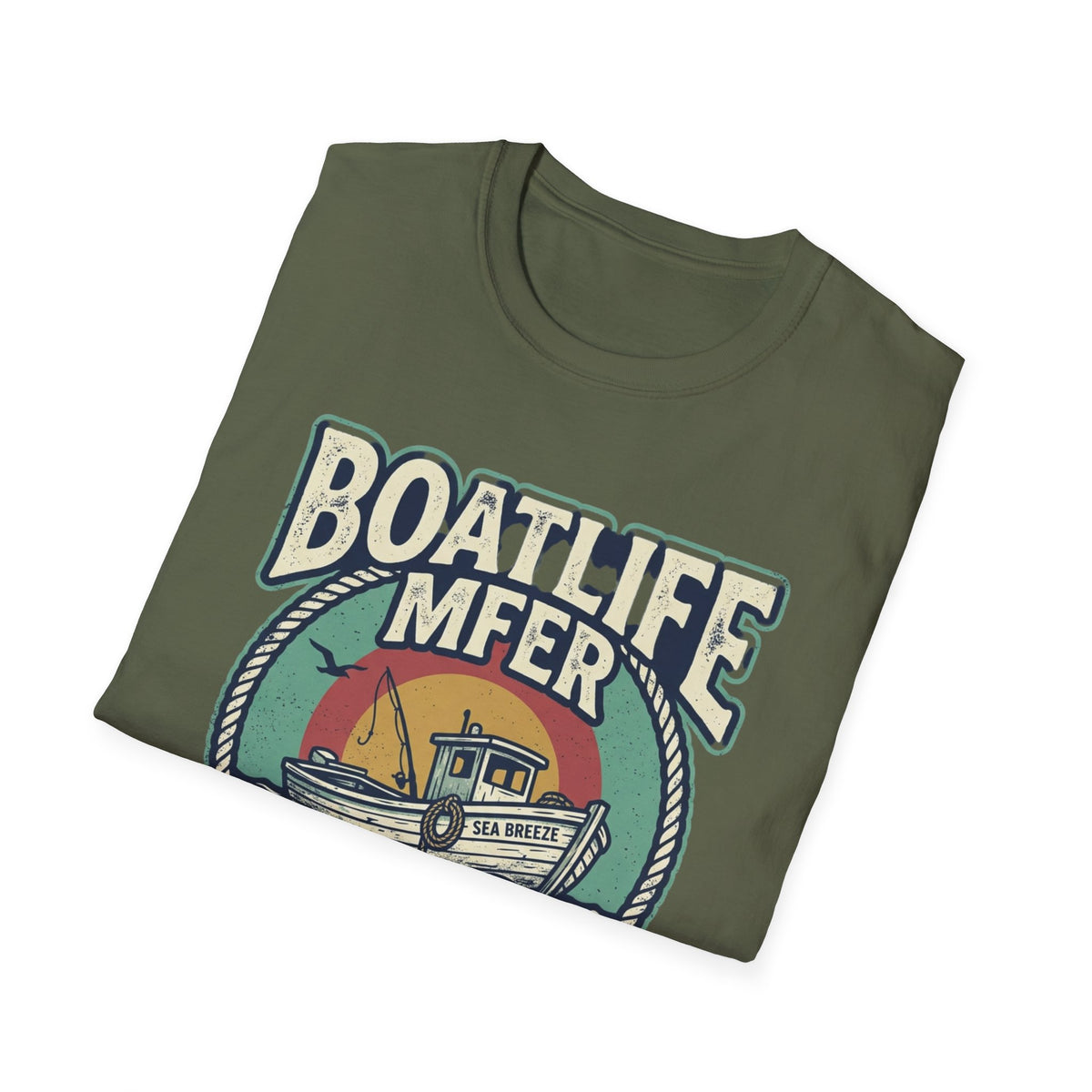 Boat Life T-Shirt – Vintage Fishing Boat Graphic 'Boat Life MFER' Tee