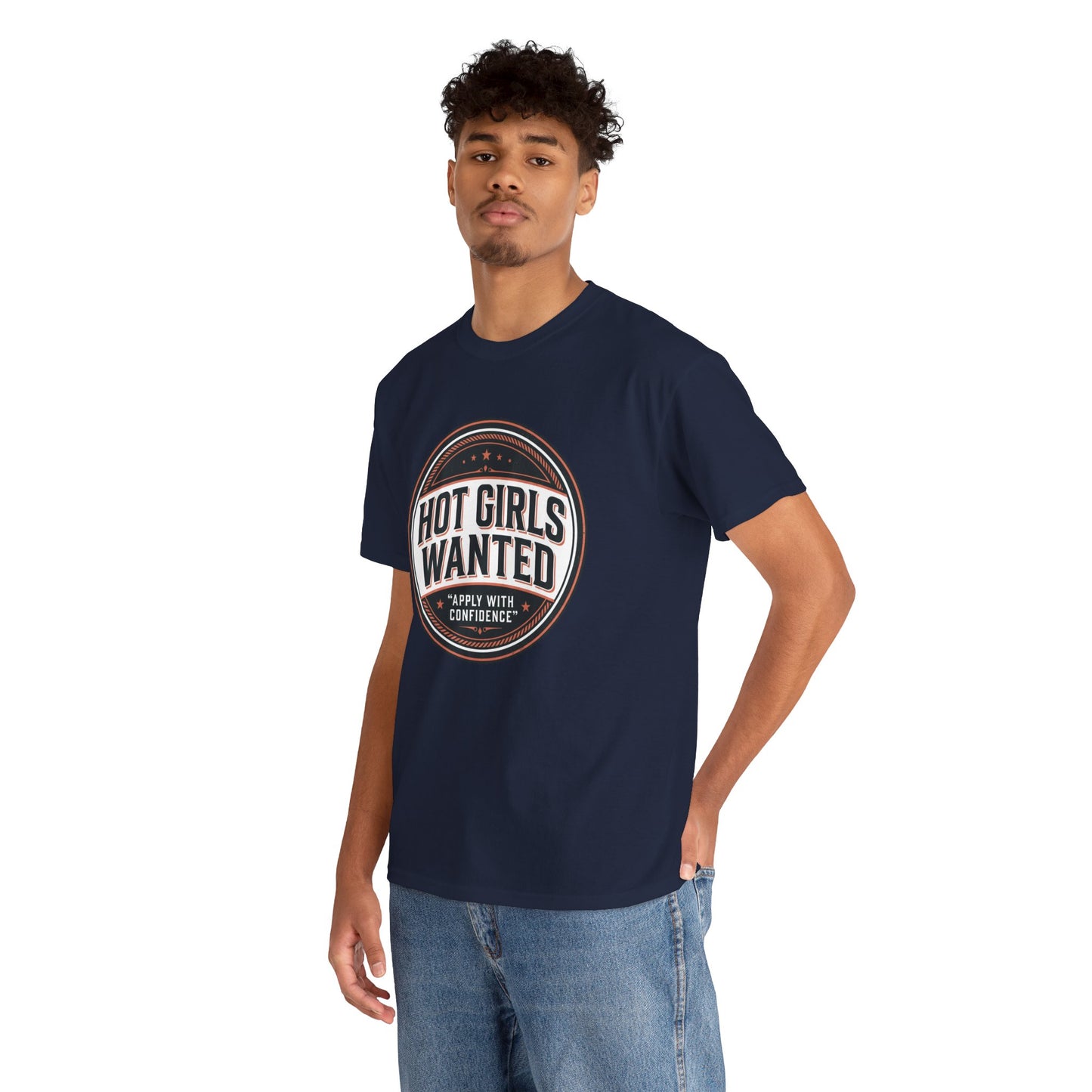T-Shirt — "Hot Girls Wanted" Retro Badge Tee