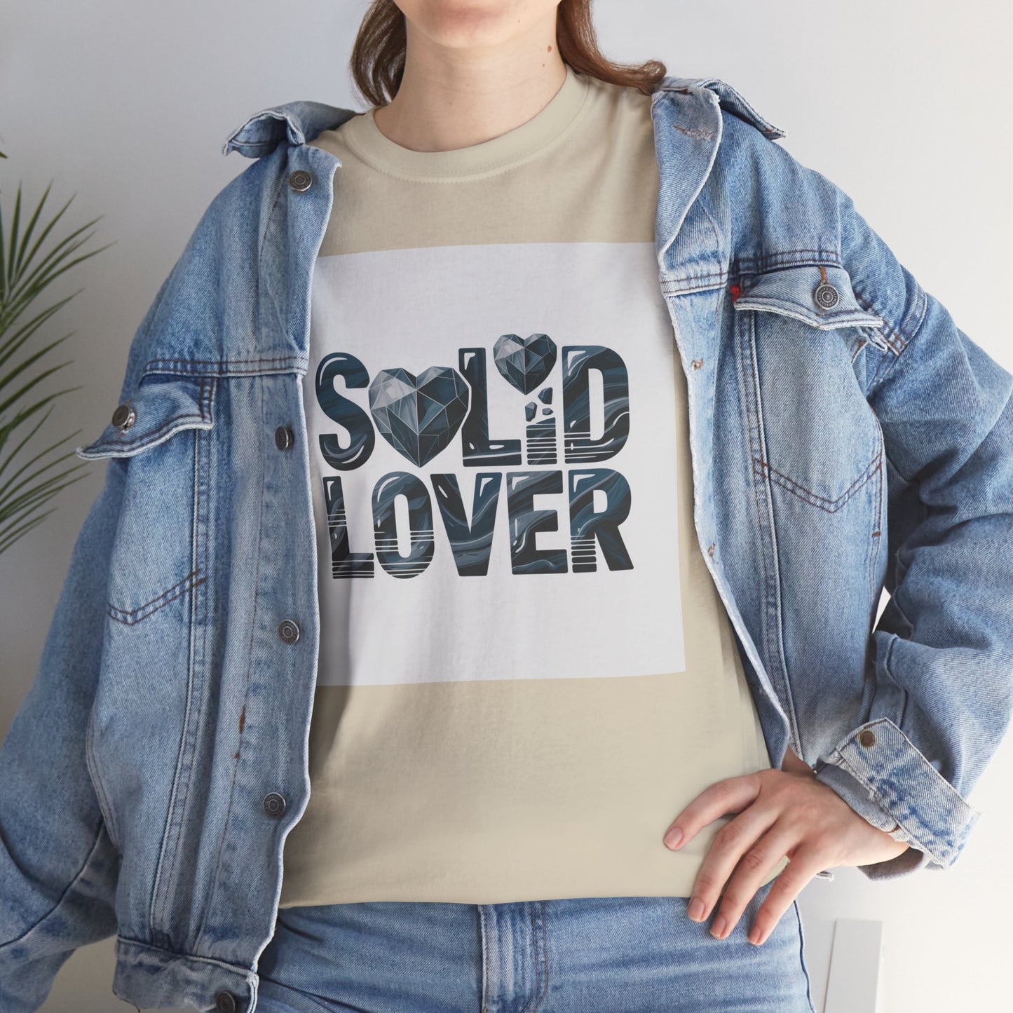 Solid Lover T‑Shirt — Bold Heart Typography Tee for Couples & Romance