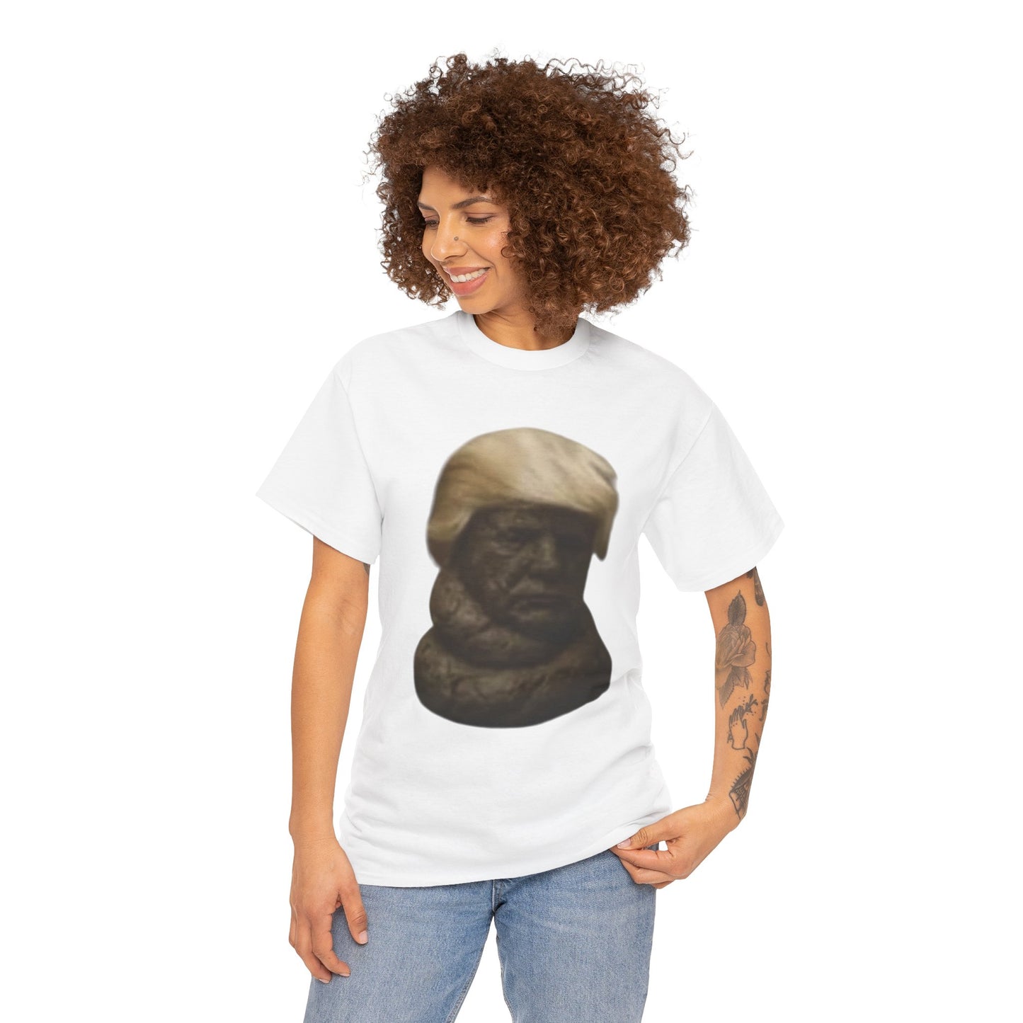 Graphic Tee — Bronze Bust Illustration T‑Shirt