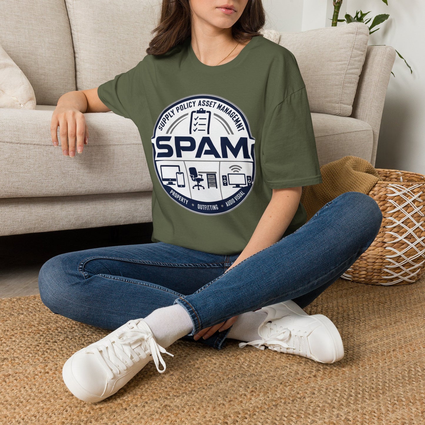 SPAM Supply Policy Asset Management T-Shirt — Logistics/ IT / Admin Graphic Tee