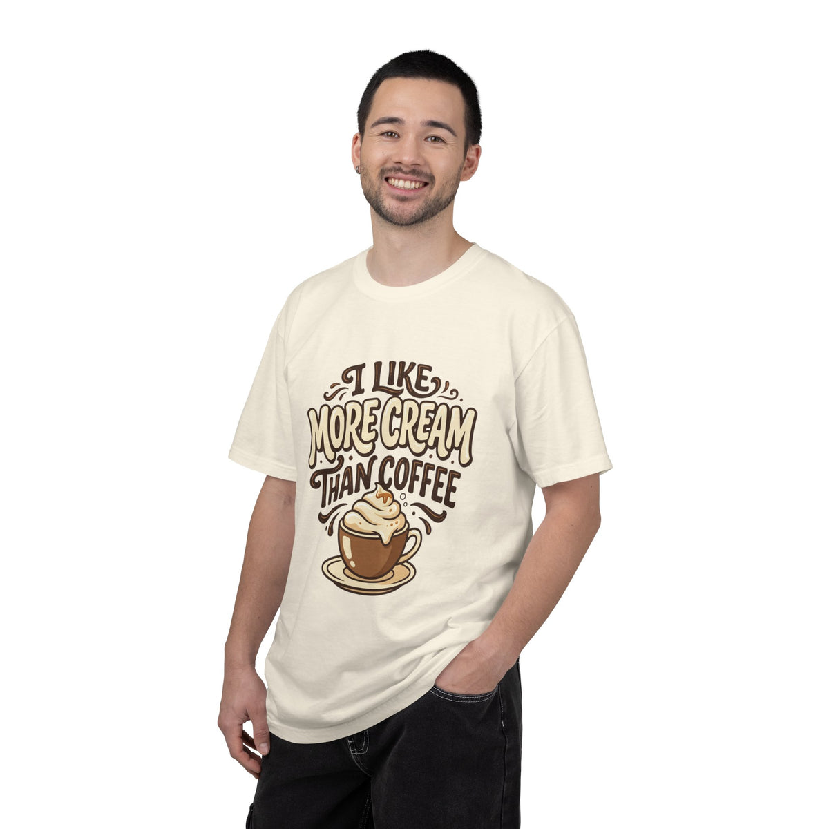 Coffee Tee — "I Like More Cream Than Coffee" Graphic T-Shirt