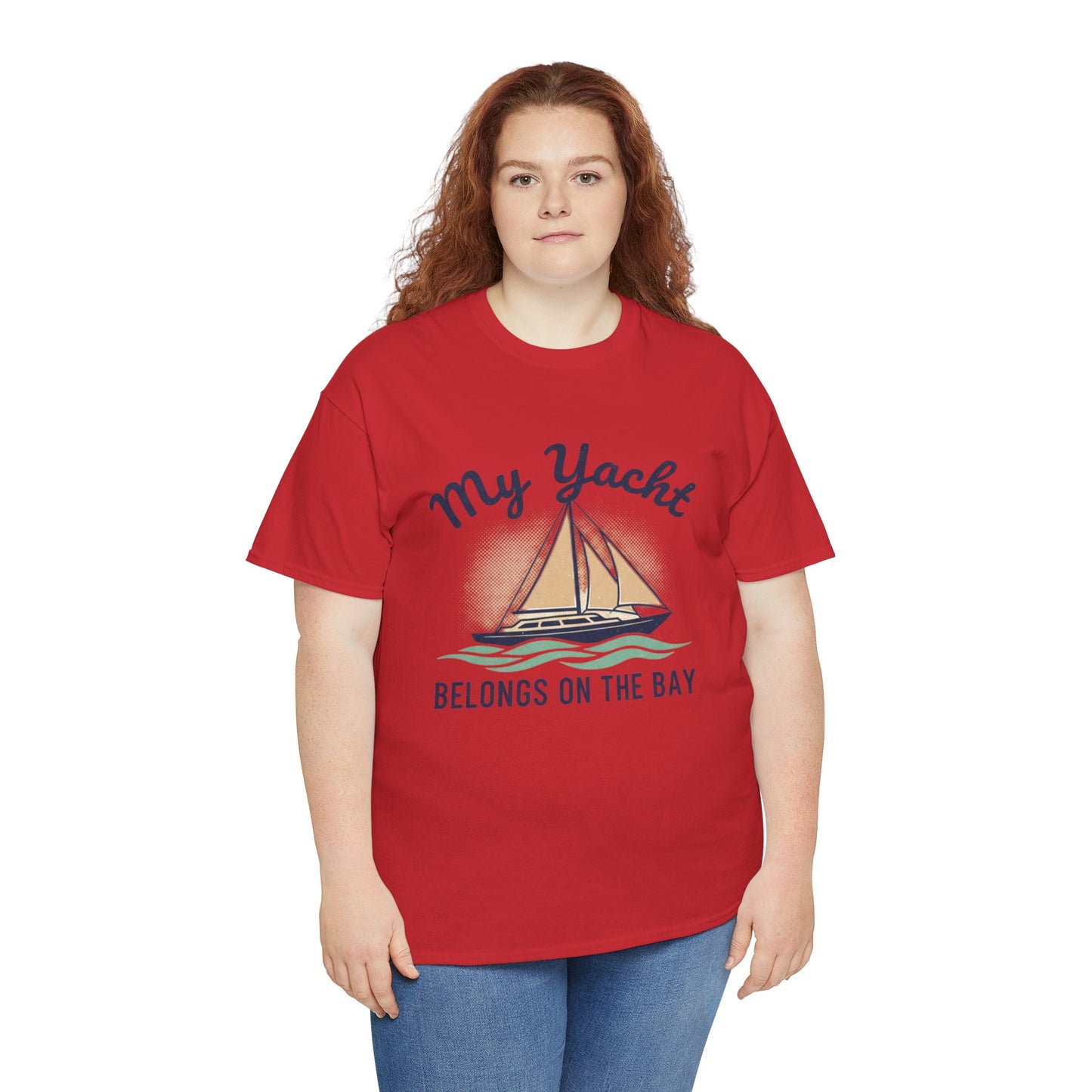 Sailboat Graphic Tee - "My Yacht Belongs on the Bay" Casual Nautical T-Shirt