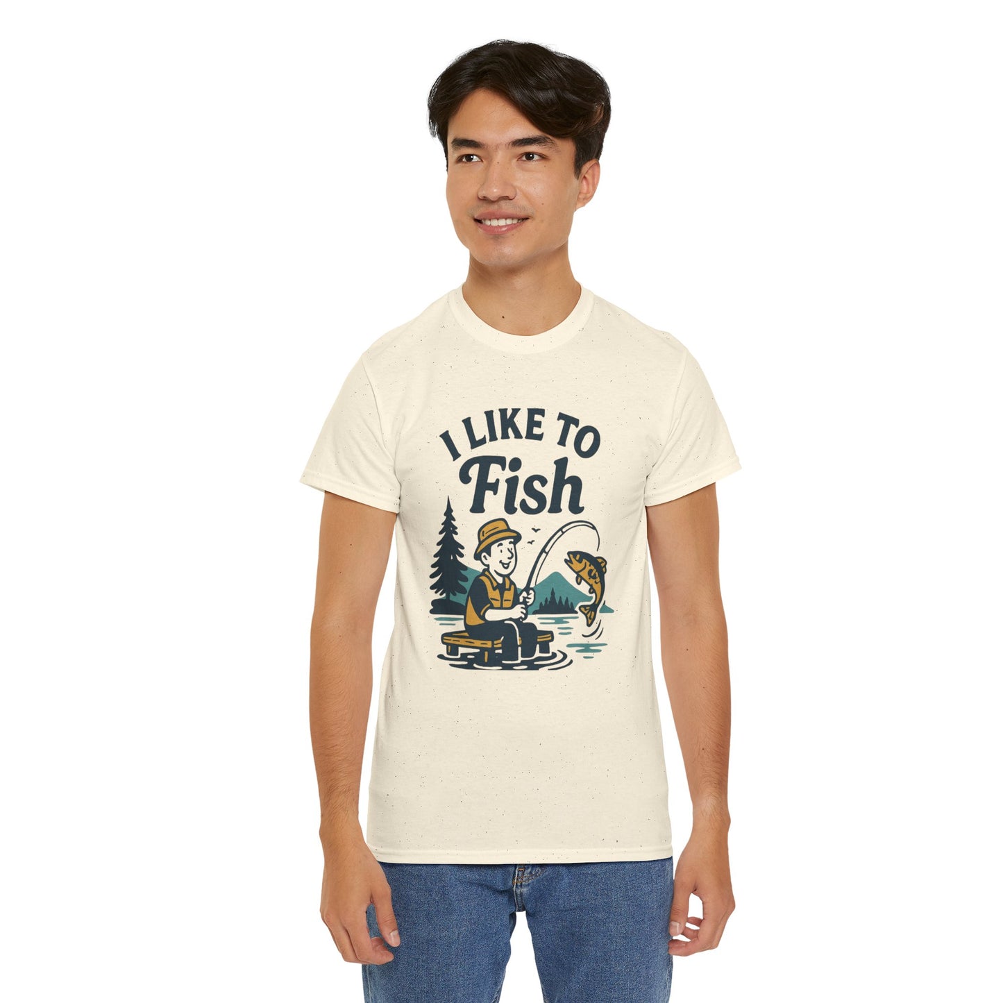 Fishing T-Shirt — "I Like to Fish" Vintage Outdoors Tee