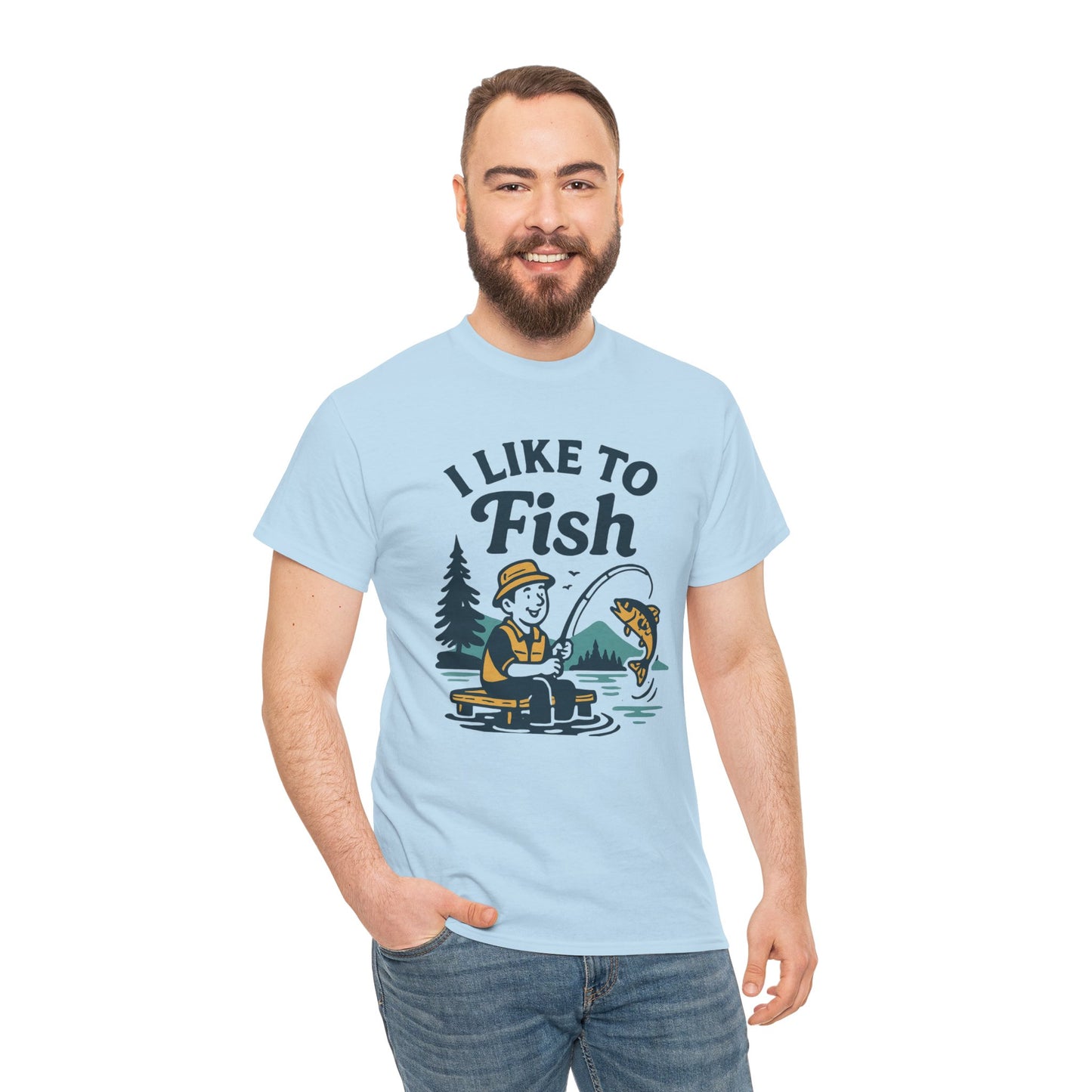 Fishing T-Shirt — "I Like to Fish" Vintage Outdoors Tee