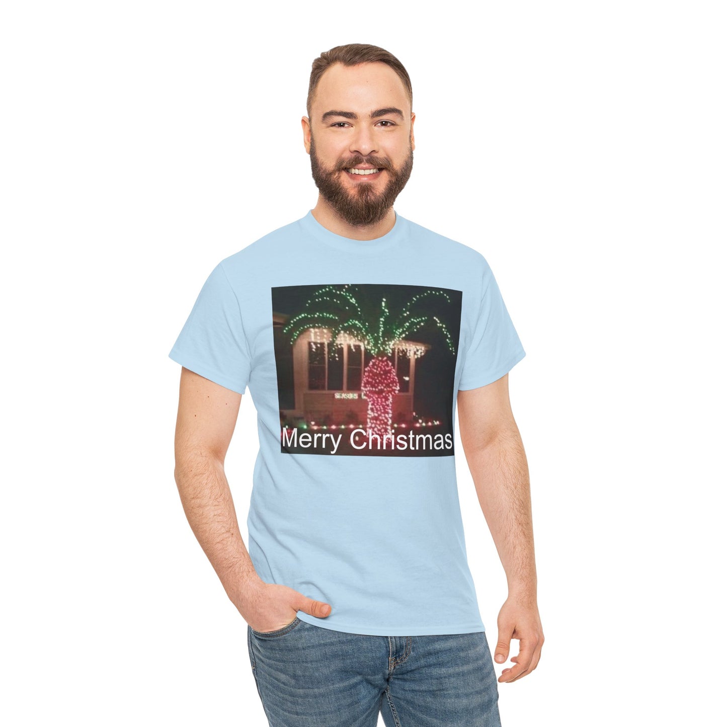 Christmas Lights Tee — 'Merry Christmas' Holiday Graphic T-Shirt Printify
