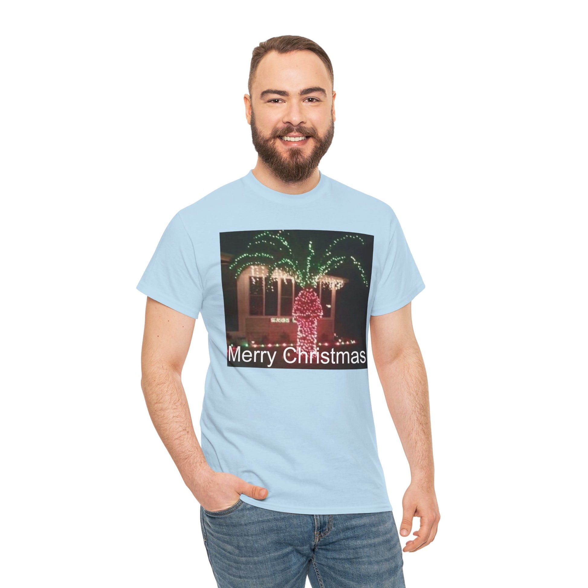 Christmas Lights Tee — 'Merry Christmas' Holiday Graphic T-Shirt Printify
