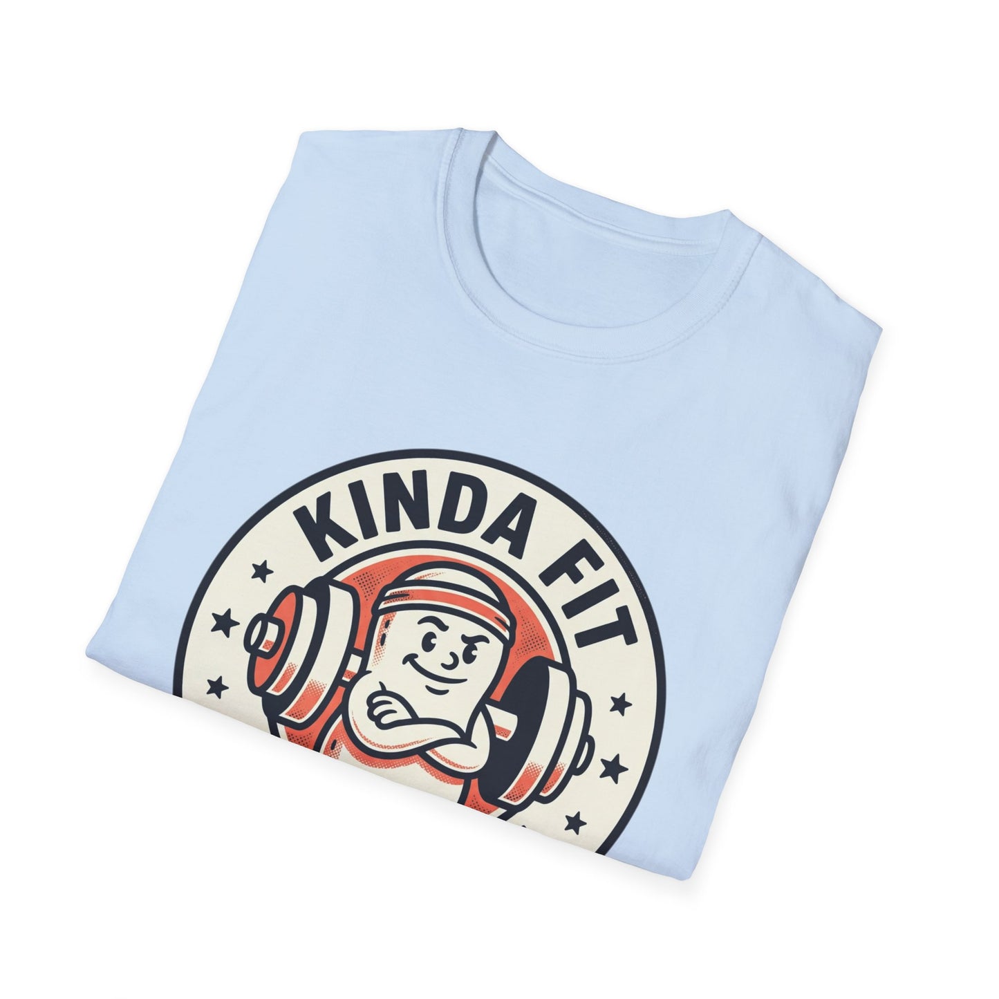 Kinda Fit Sorta Fat Funny Gym T-Shirt — Humorous Weightlifting Tee