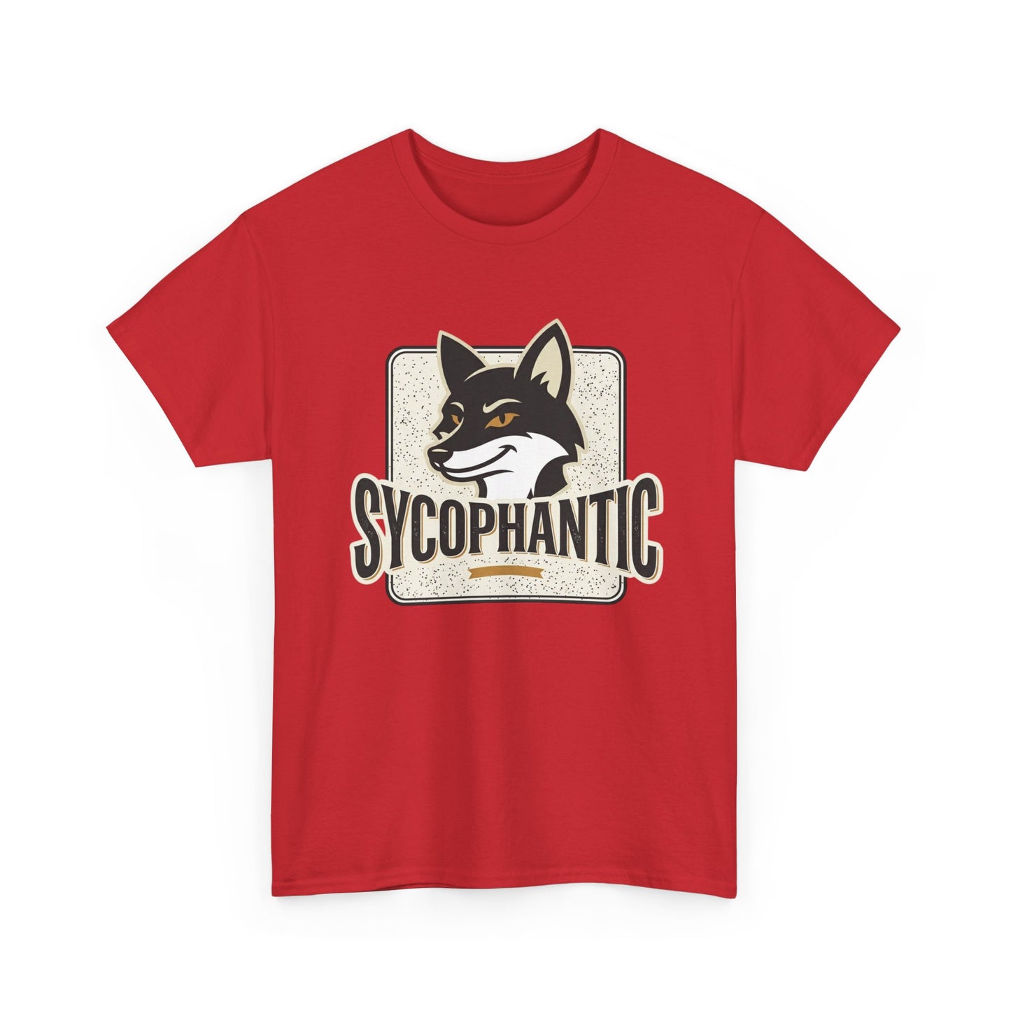 Sycophantic Fox Graphic Tee — Retro Animal Logo T-Shirt
