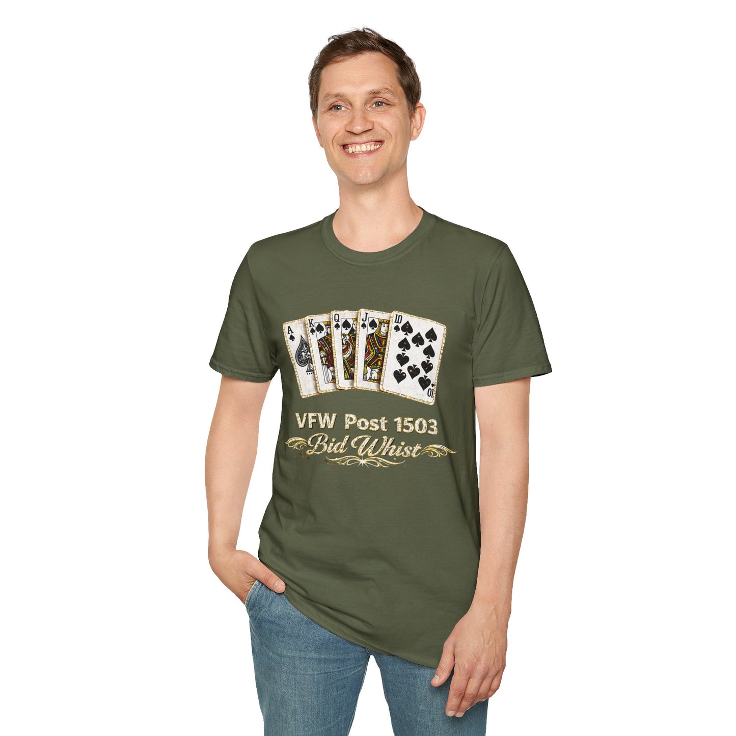 Bid Whist Playing Cards Tee — VFW Post 1503 Card Game T-Shirt