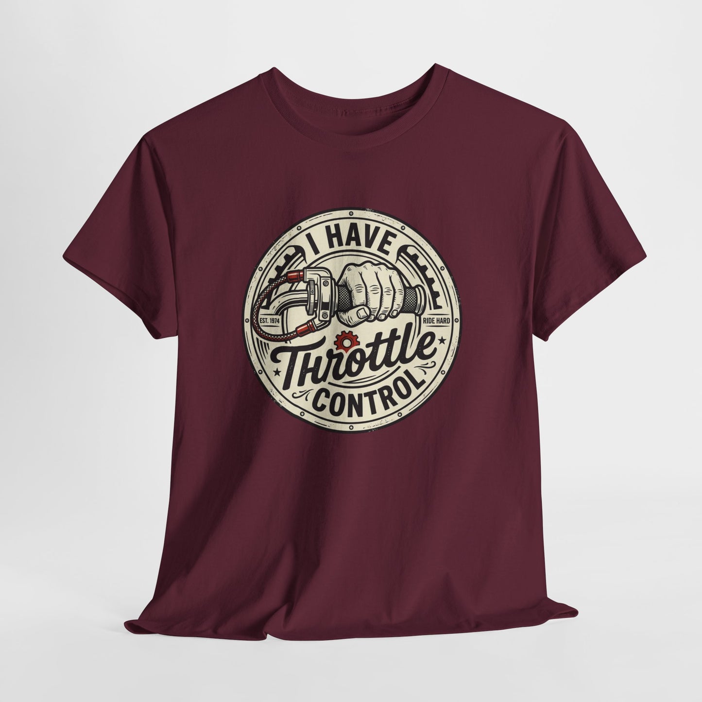 Throttle Control T-Shirt — "I Have Throttle Control" Vintage Motorcycle Tee