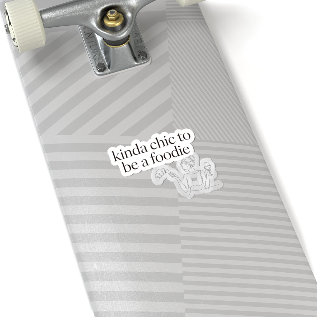 Kinda Chic to Be a Foodie Sticker | Minimal Line Art, Aesthetic Kitchen Laptop Decal