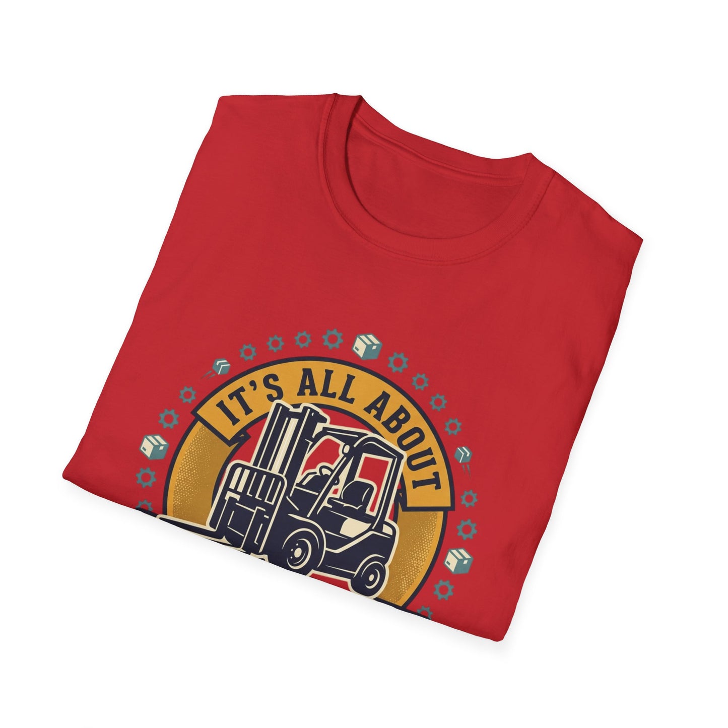 Moving Company T-Shirt — "It's All About Moving Units" Forklift Logo