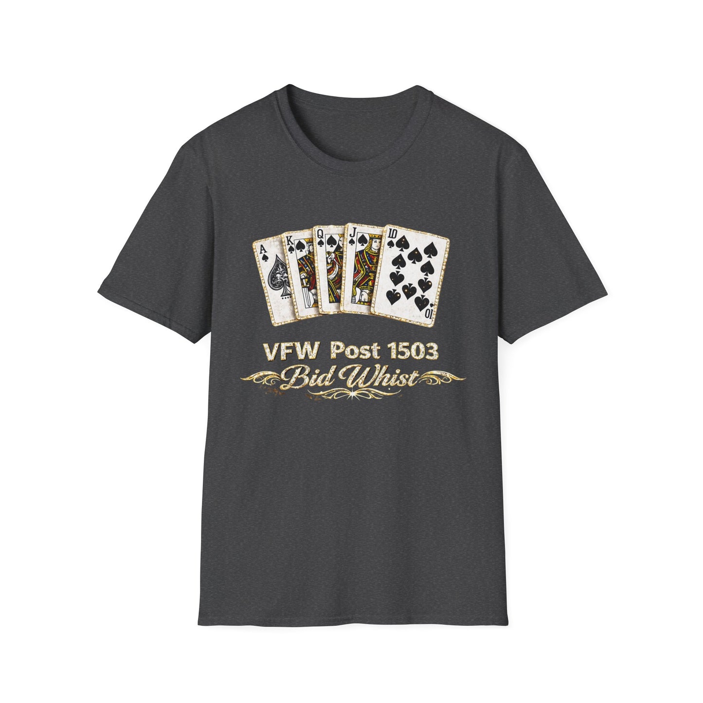 Bid Whist Playing Cards Tee — VFW Post 1503 Card Game T-Shirt