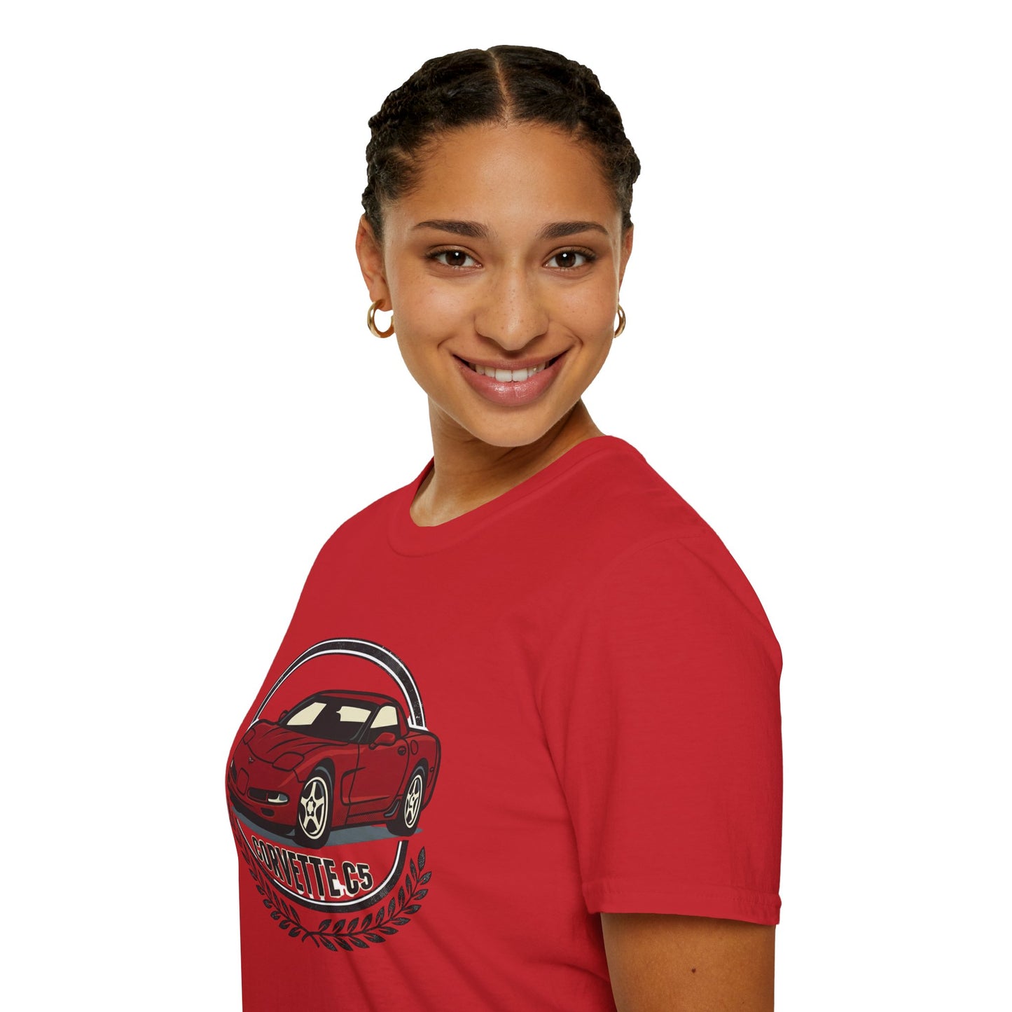 Corvette C5 T-Shirt – Classic Red Sports Car Crewneck for Car Enthusiasts