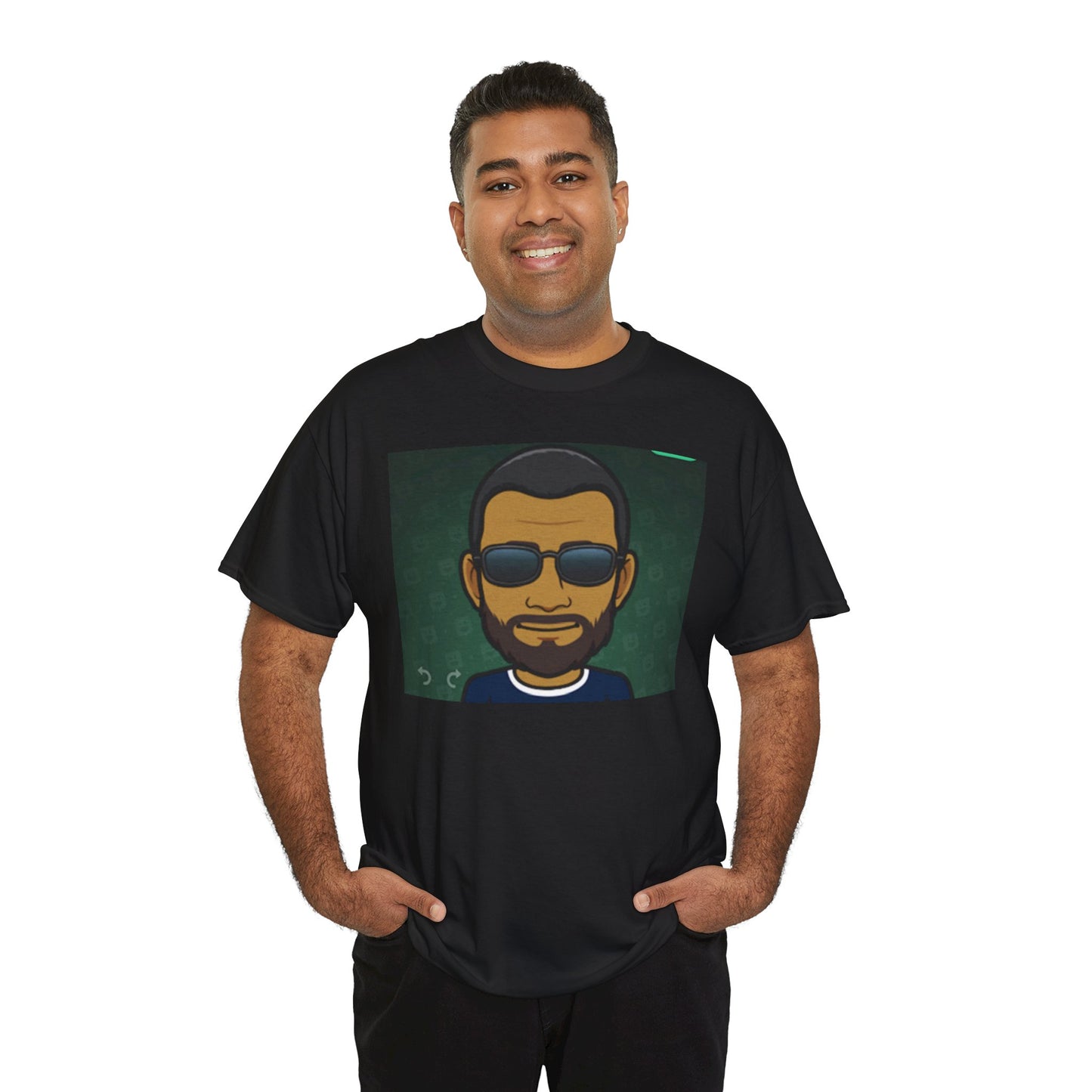 Bitmoji Portrait Tee — Cool Sunglasses Avatar Graphic T-Shirt Printify