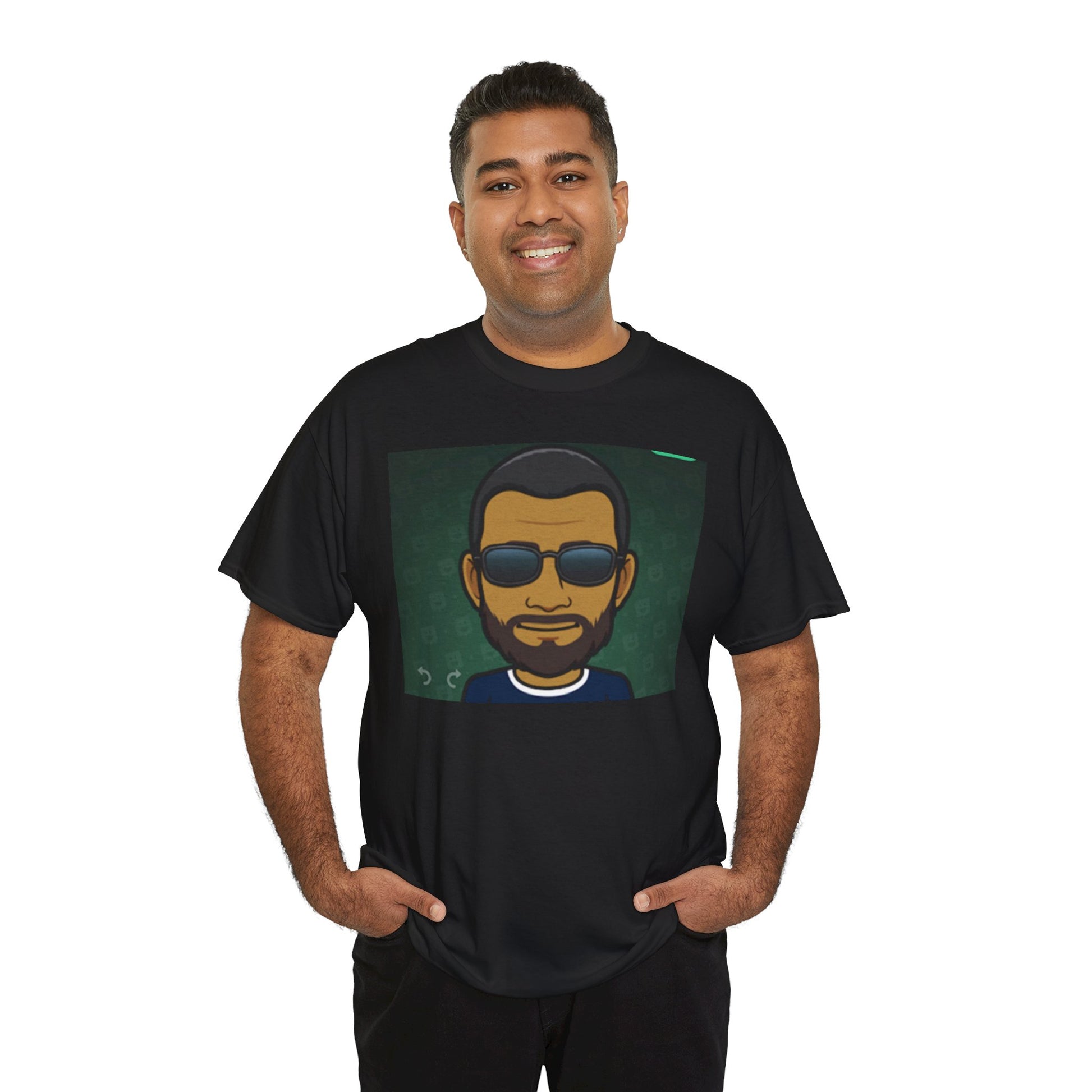 Bitmoji Portrait Tee — Cool Sunglasses Avatar Graphic T-Shirt Printify