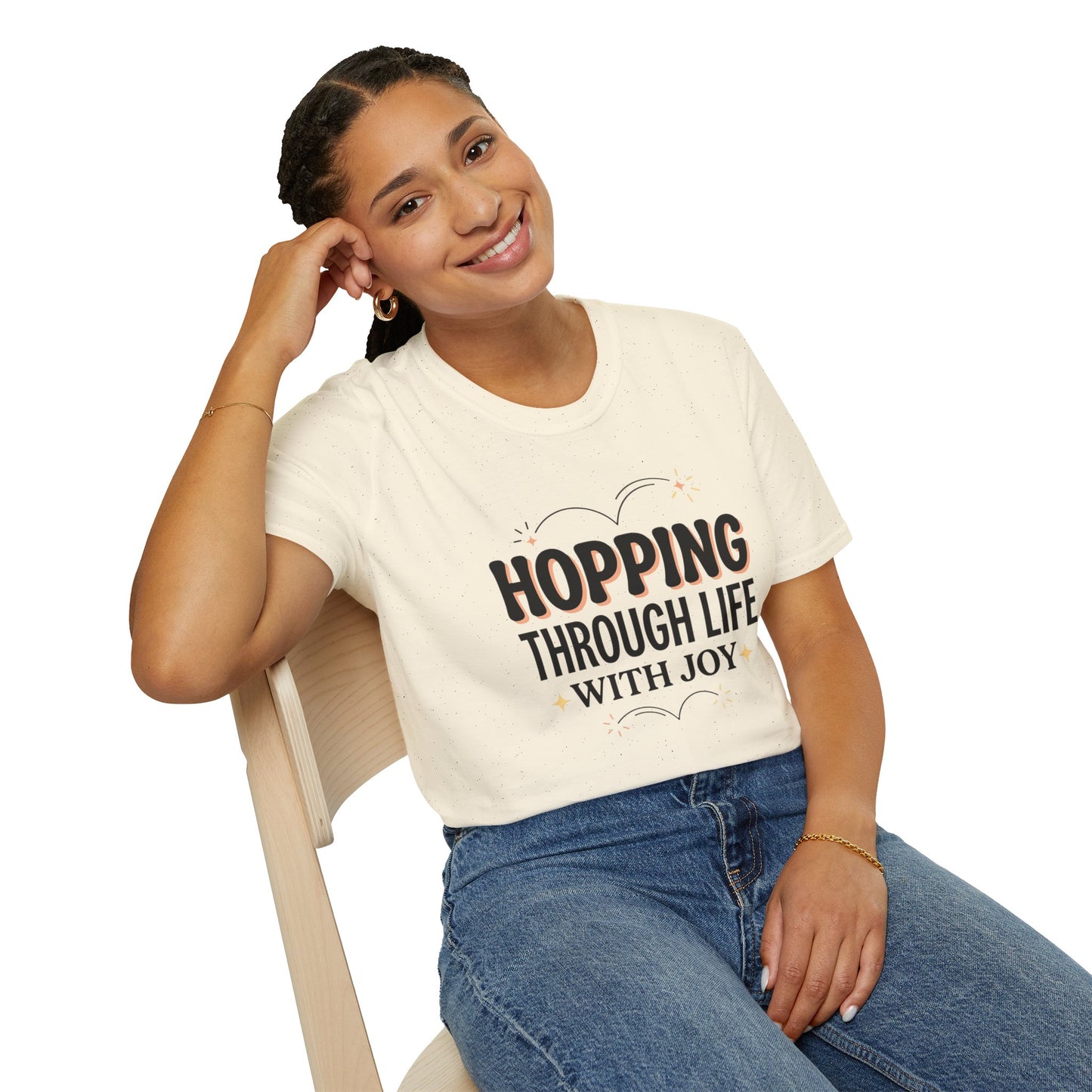 Hopping Through Life Tee — "Hopping Through Life with Joy" Inspirational Graphic T-Shirt