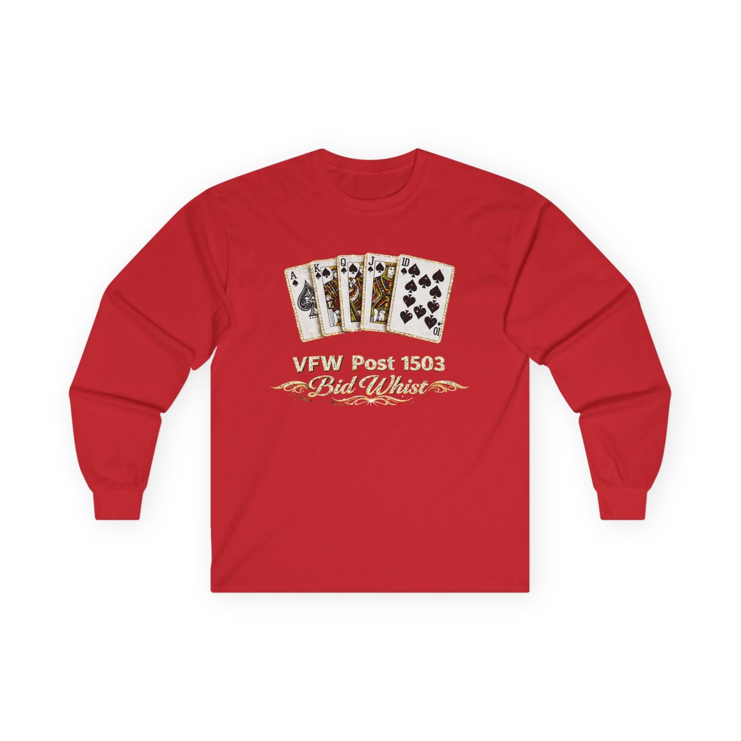 VFW Post 1509 Poker Aces Long Sleeve Tee — Veterans Card Game Shirt