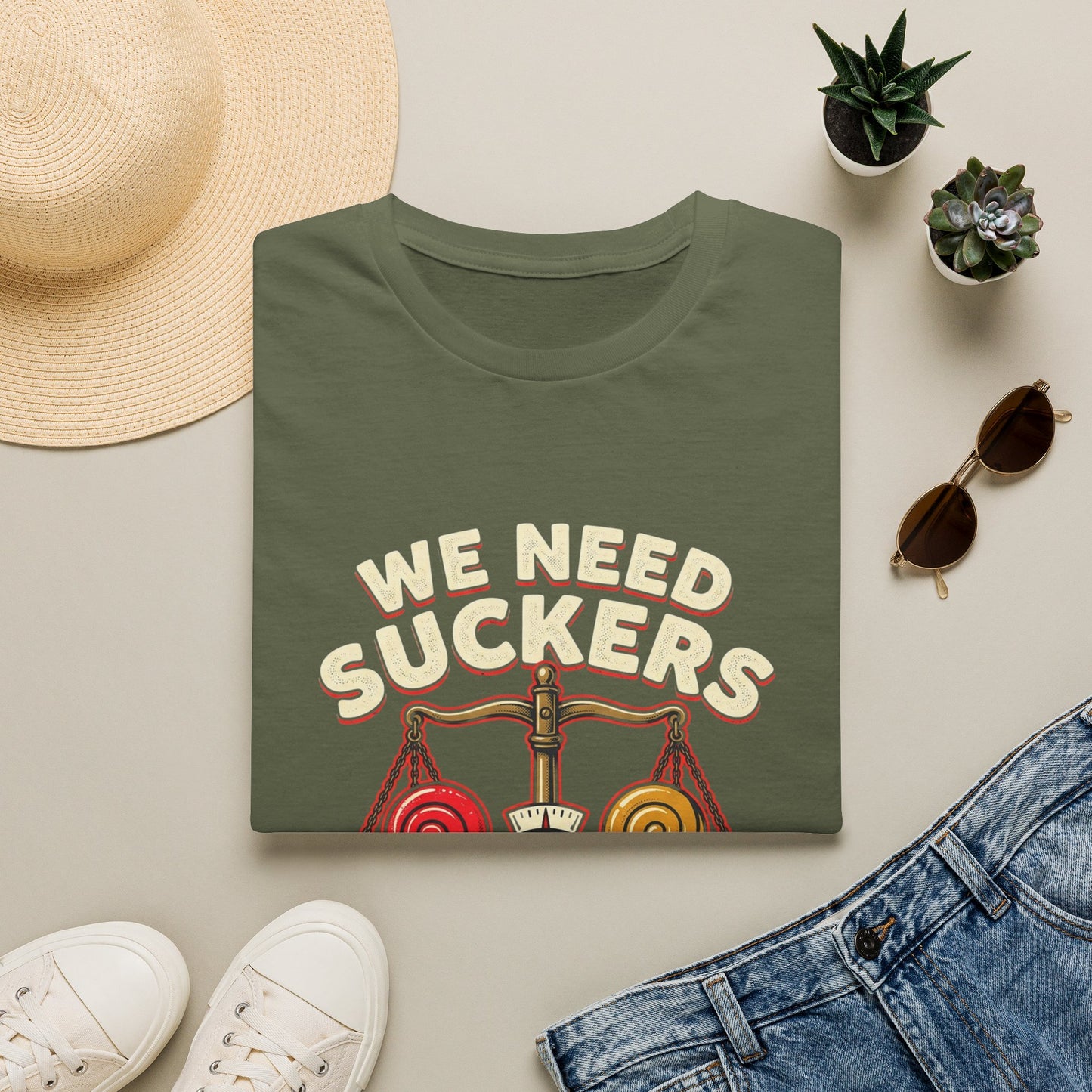 "We Need Suckers to Keep Things Balanced" Retro Candy Scale Tee