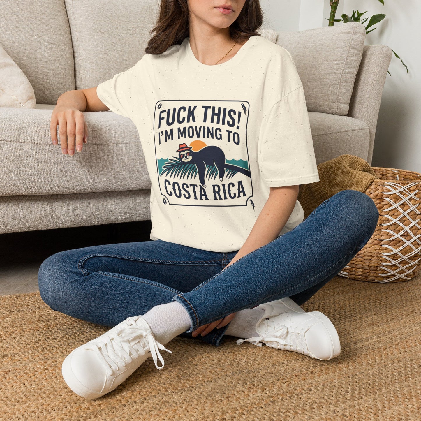 I'm Moving to Costa Rica T-Shirt — Funny Sloth 'Fuck This!' Vacation Tee