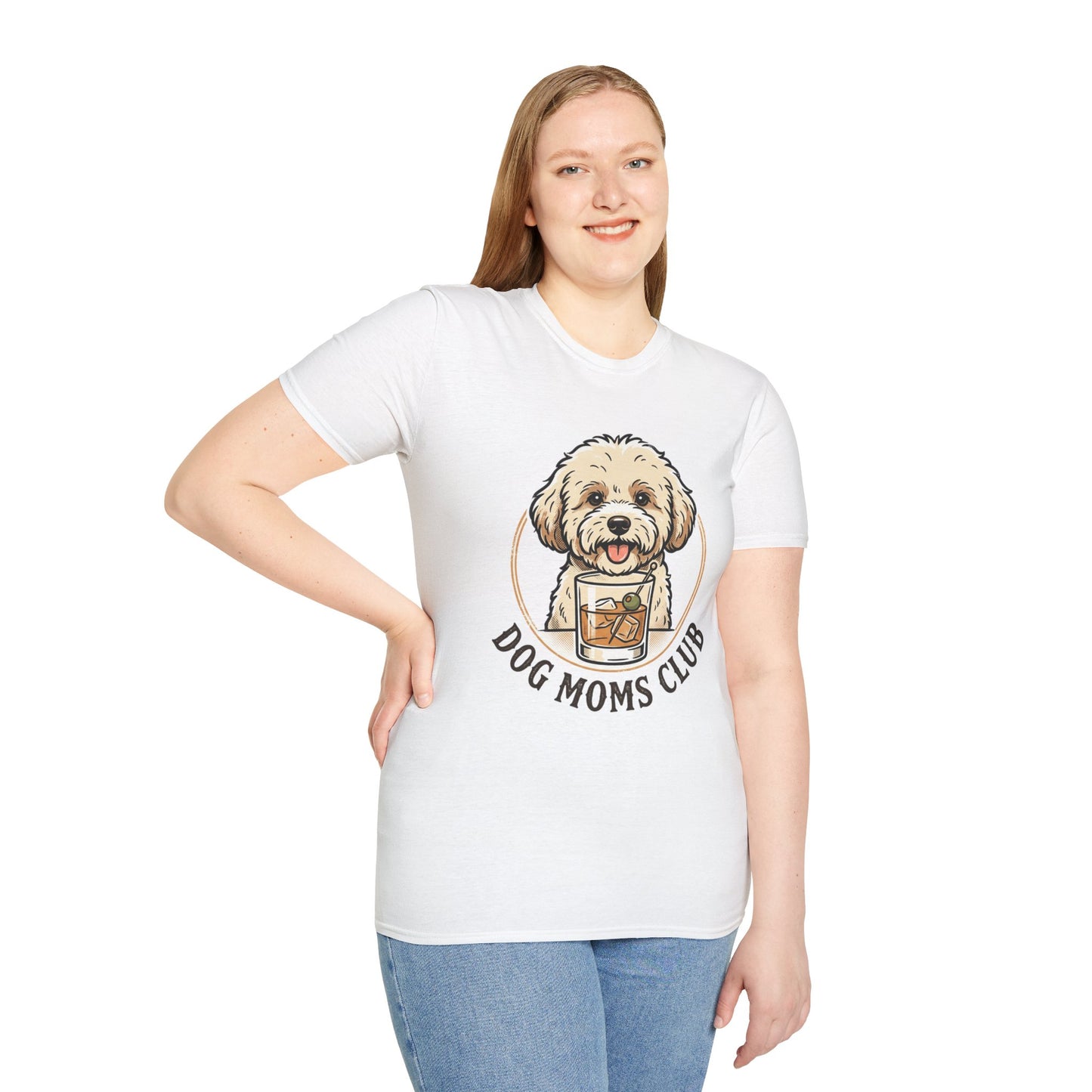 Dog Moms Club T-Shirt — Cute Doodle Dog Graphic Tee