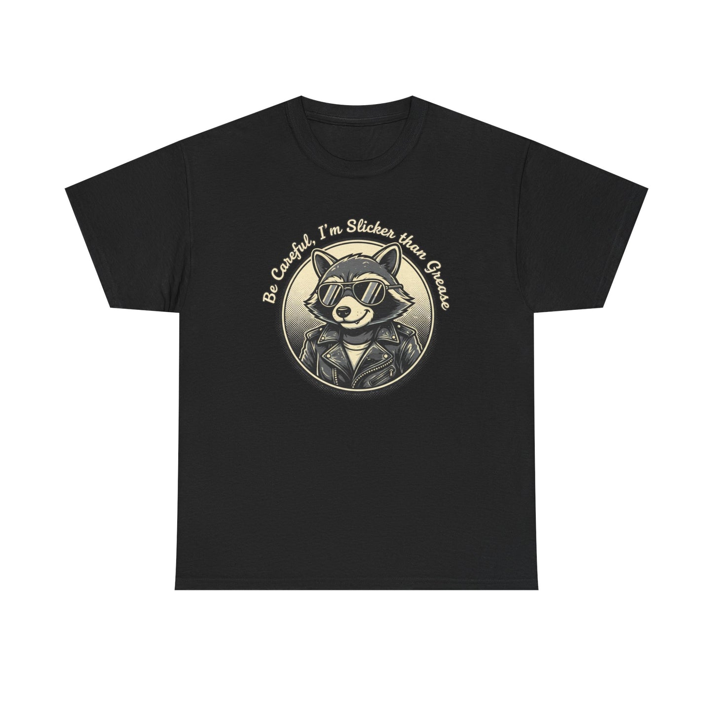 Raccoon Detective Graphic Tee — "Be Careful I’m Watching Your Snacks" Vintage Badge T-Shirt